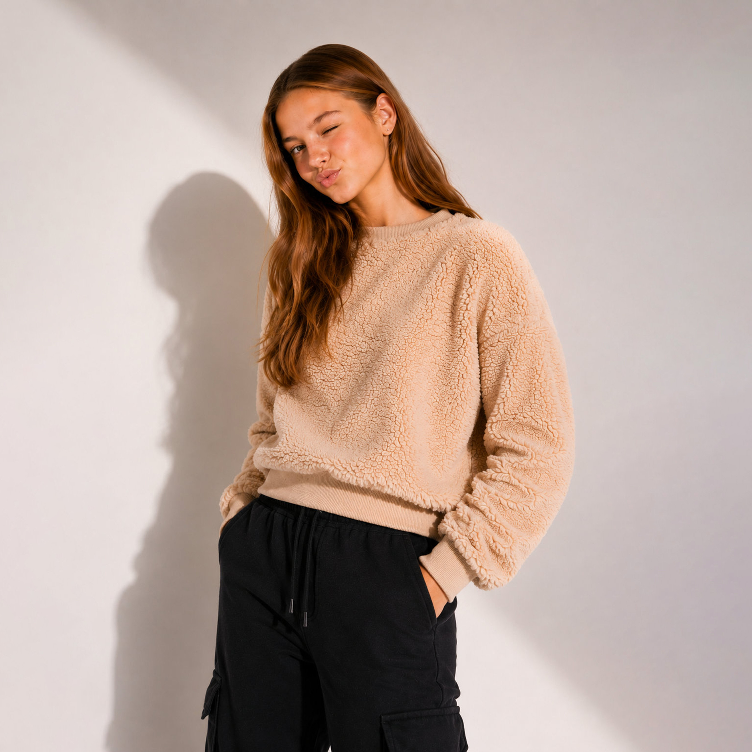 سويت شيرت سادة بأكمام طويلة من ديركجي-girls-clothing-sweatshirts-image-4