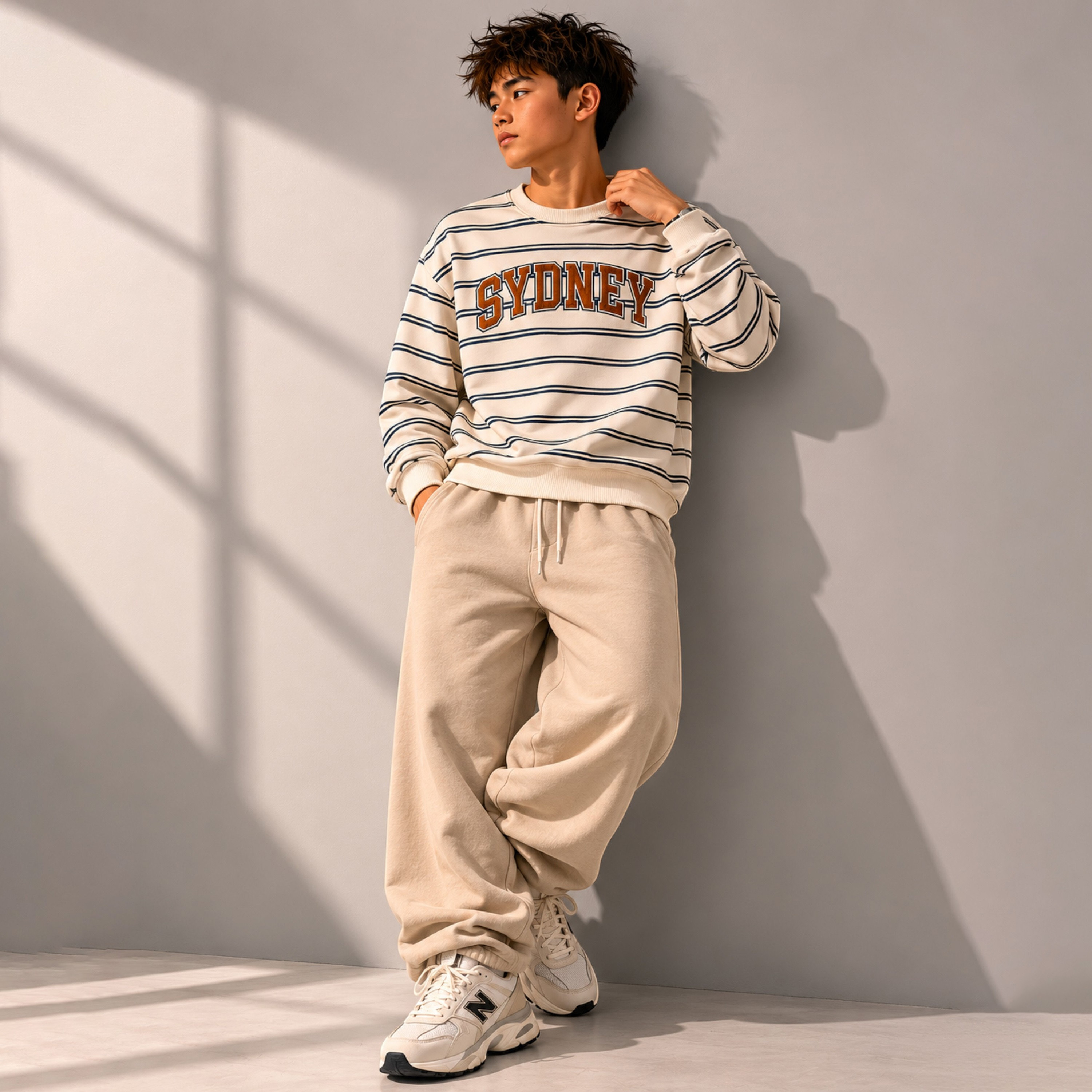 سويت شيرت مخطط بأكمام طويلة بطبعة سيدني من ديركجي-boys-clothing-sweatshirts-image-2