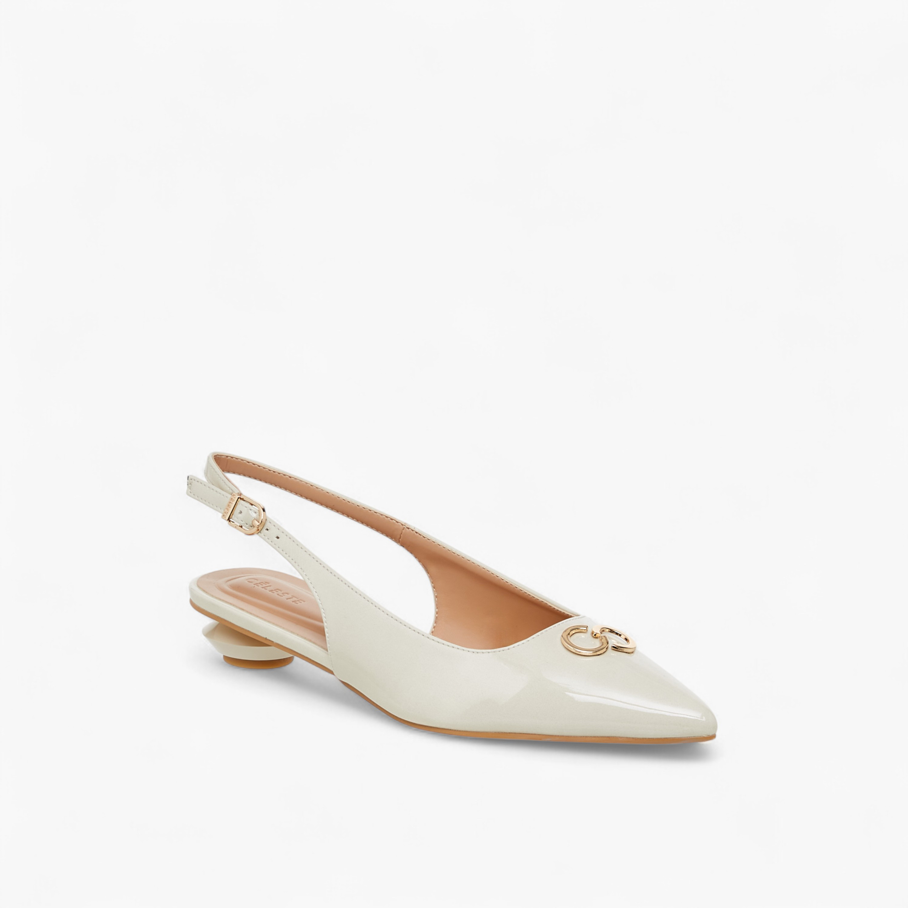 Celeste Women's Metal Accent Pointed Shoes with Buckle Closure-women-shoes-heels-image-2