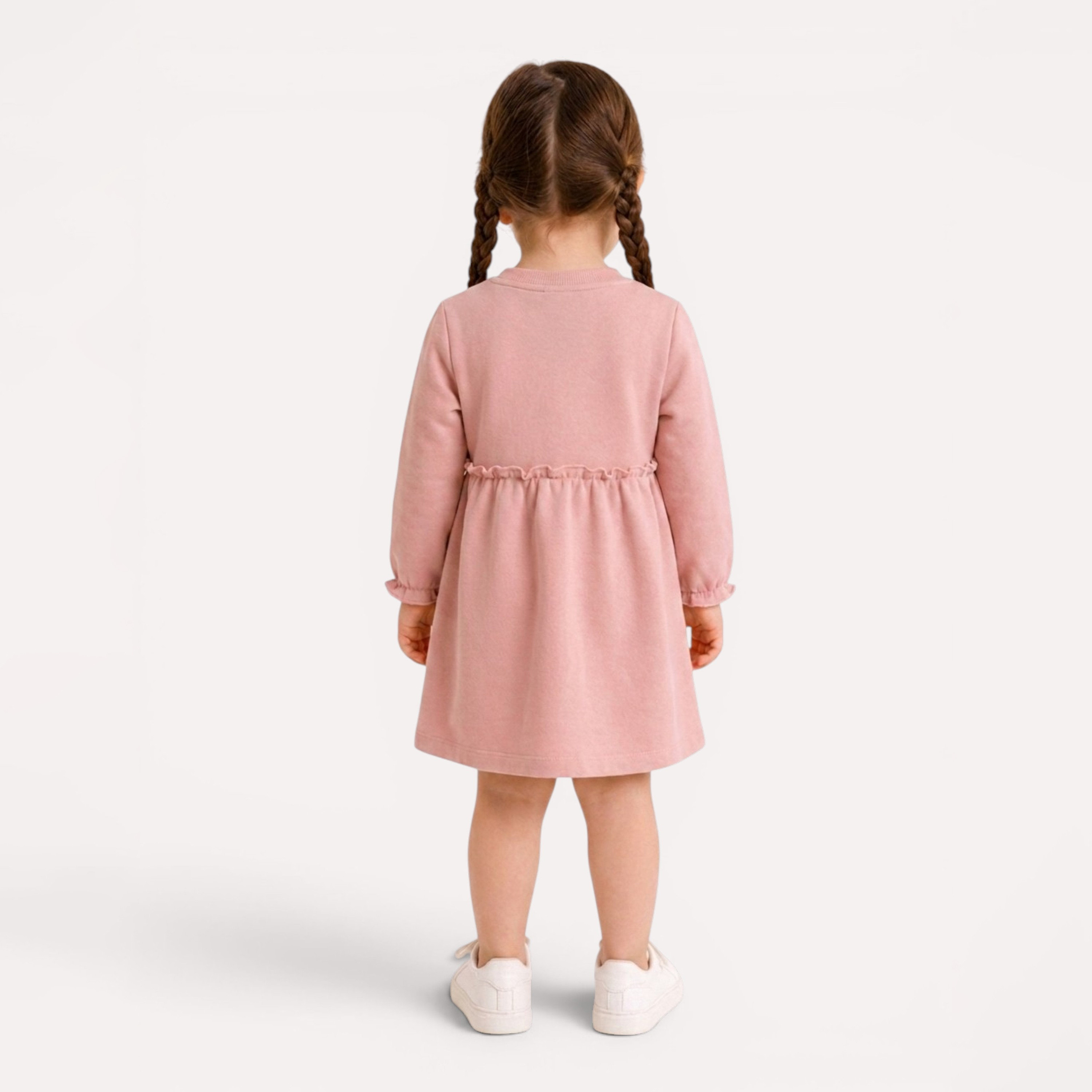 فستان بأكمام طويلة وخصر مزين بكشكشة من ديركجي-baby-girls-clothing-dressesandjumpsuits-image-3