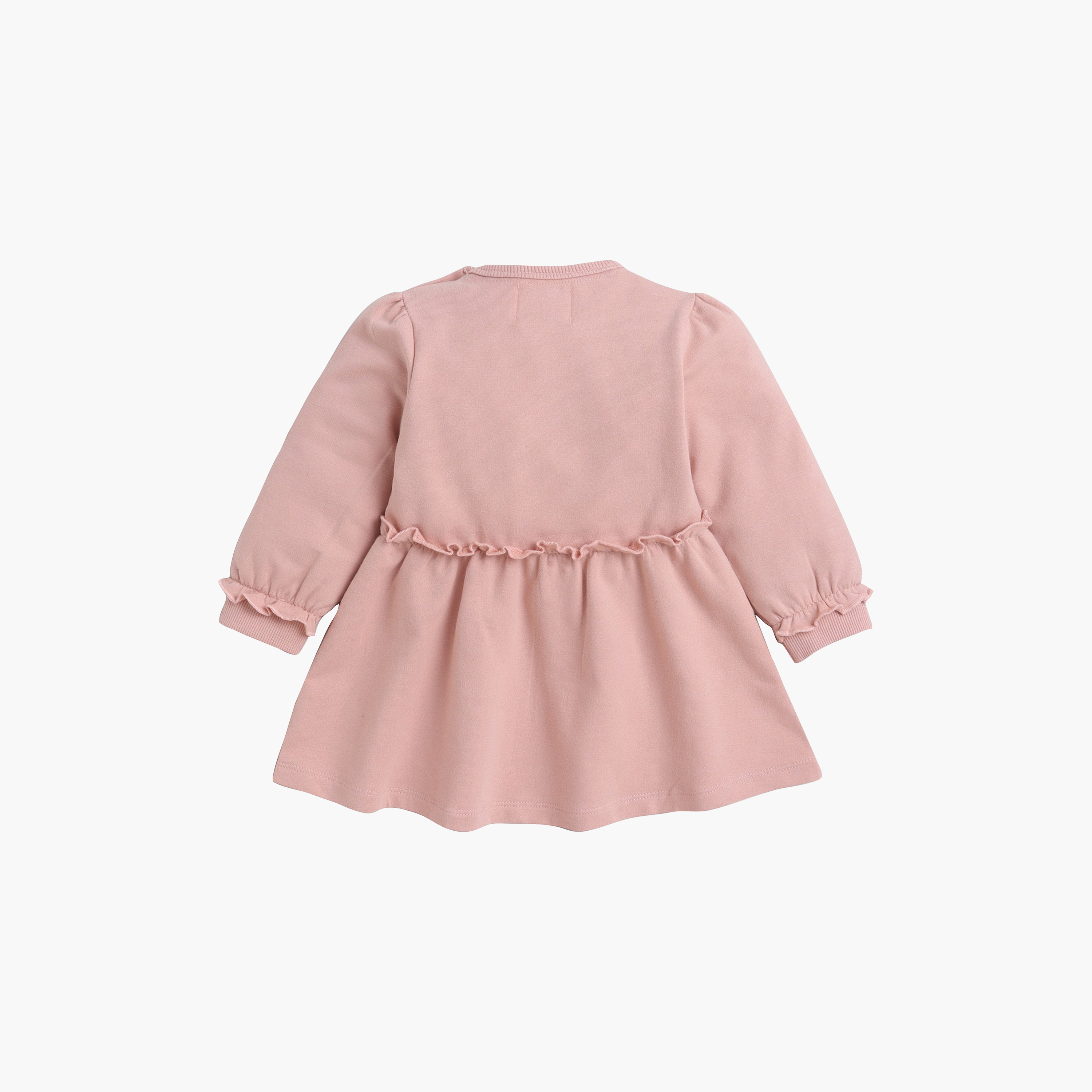 فستان بأكمام طويلة وخصر مزين بكشكشة من ديركجي-baby-girls-clothing-dressesandjumpsuits-image-5