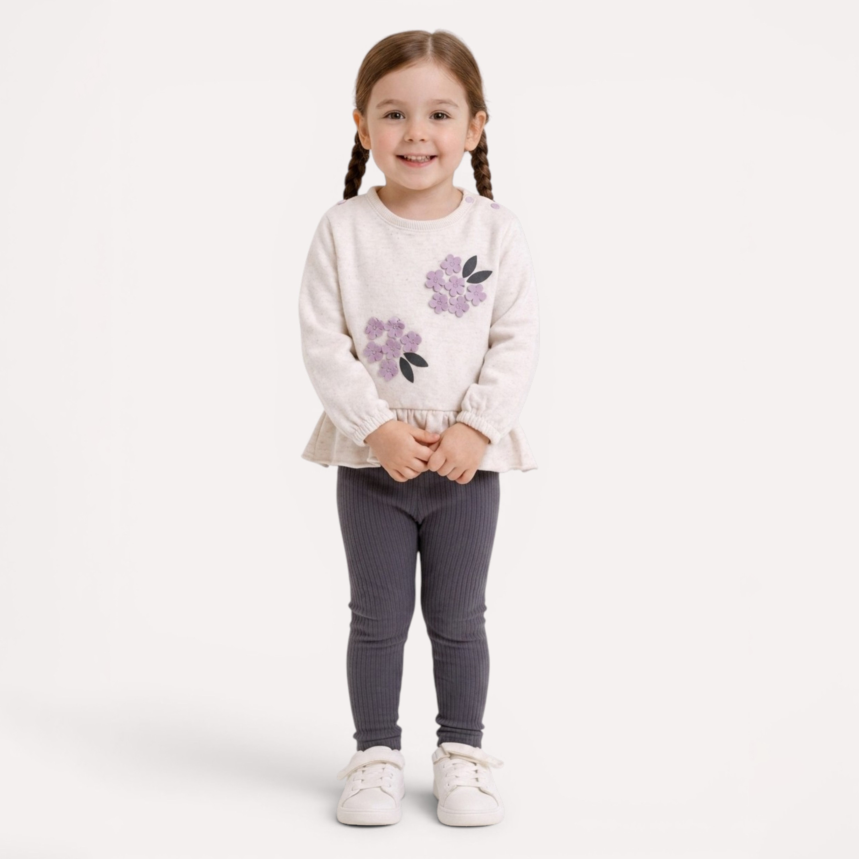 Dirkje Long Sleeves Floral Ruffle Hem Top & Leggings-baby-girls-clothing-setsandcoords-image-1