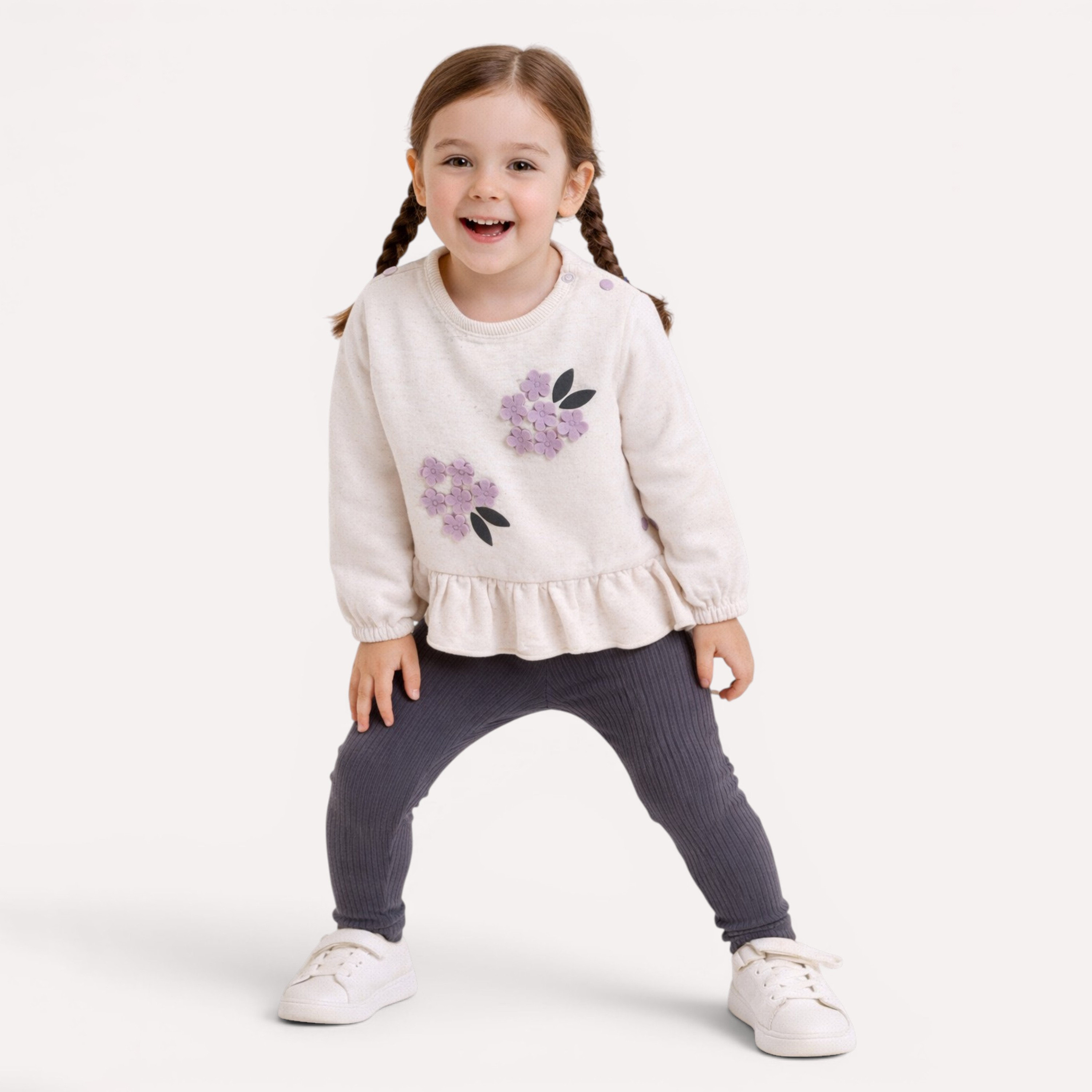 Dirkje Long Sleeves Floral Ruffle Hem Top & Leggings-baby-girls-clothing-setsandcoords-image-2