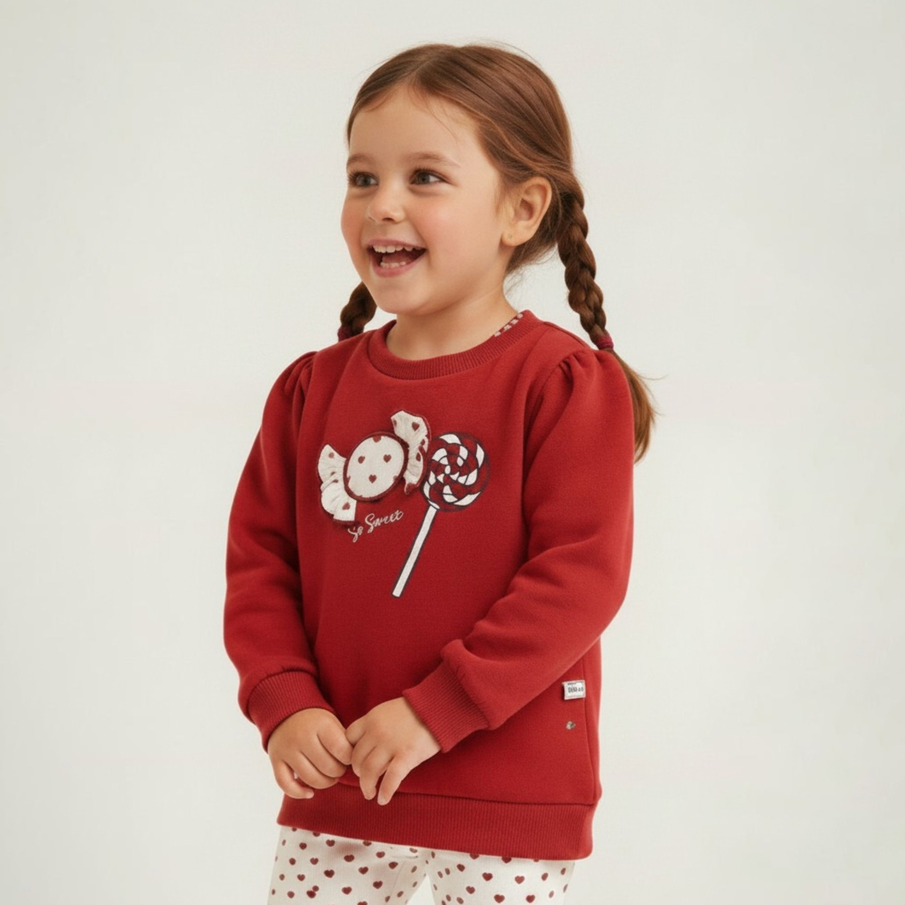 طقم سويت شيرت بأكمام طويلة مطرز برسومات حلوى مع ليغينغ من ديركجي-baby-girls-clothing-setsandcoords-image-2