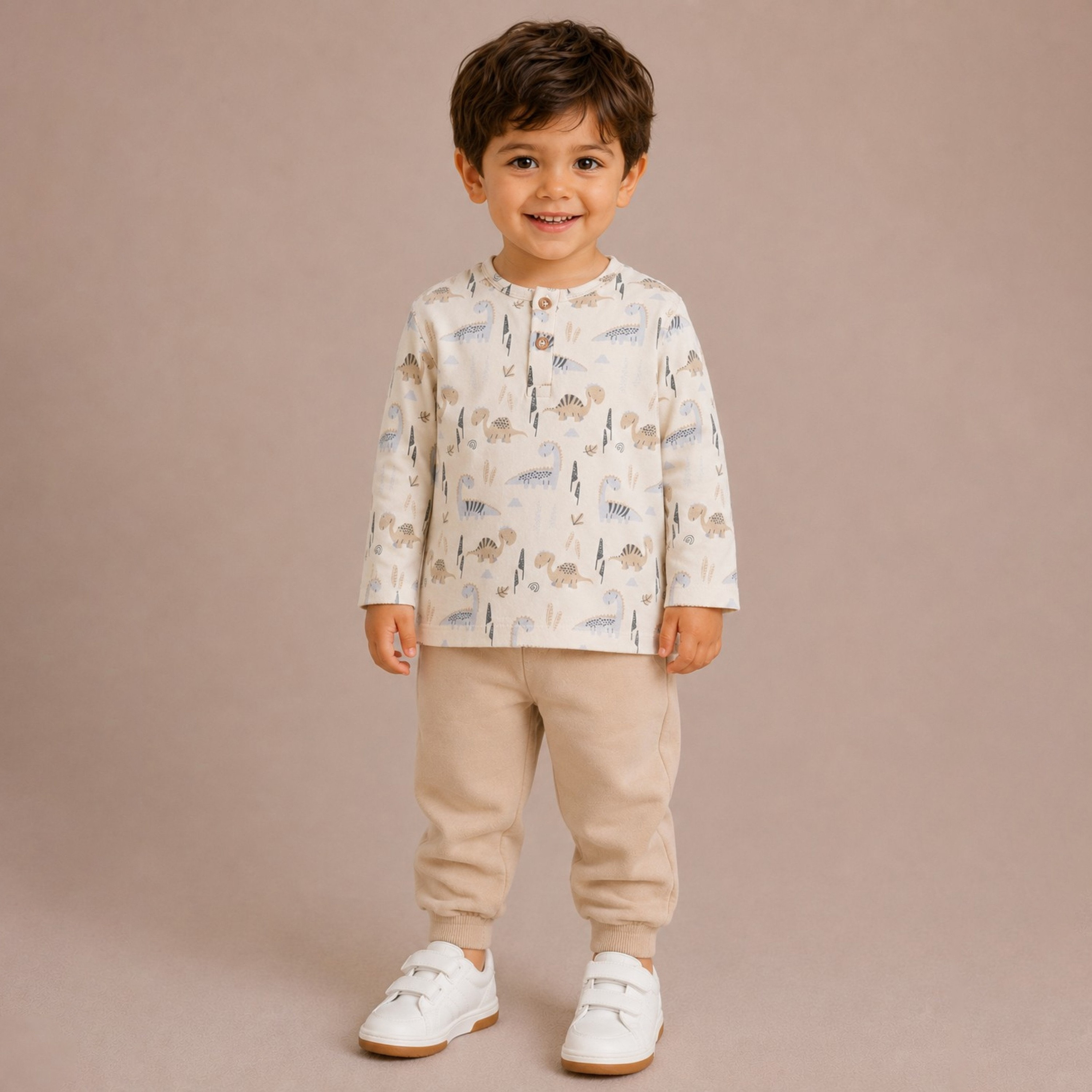 Dirkje Long Sleeves Dinosaur Printed T-Shirt & Joggers Pants Set-baby-boys-clothing-setsandcoords-image-1