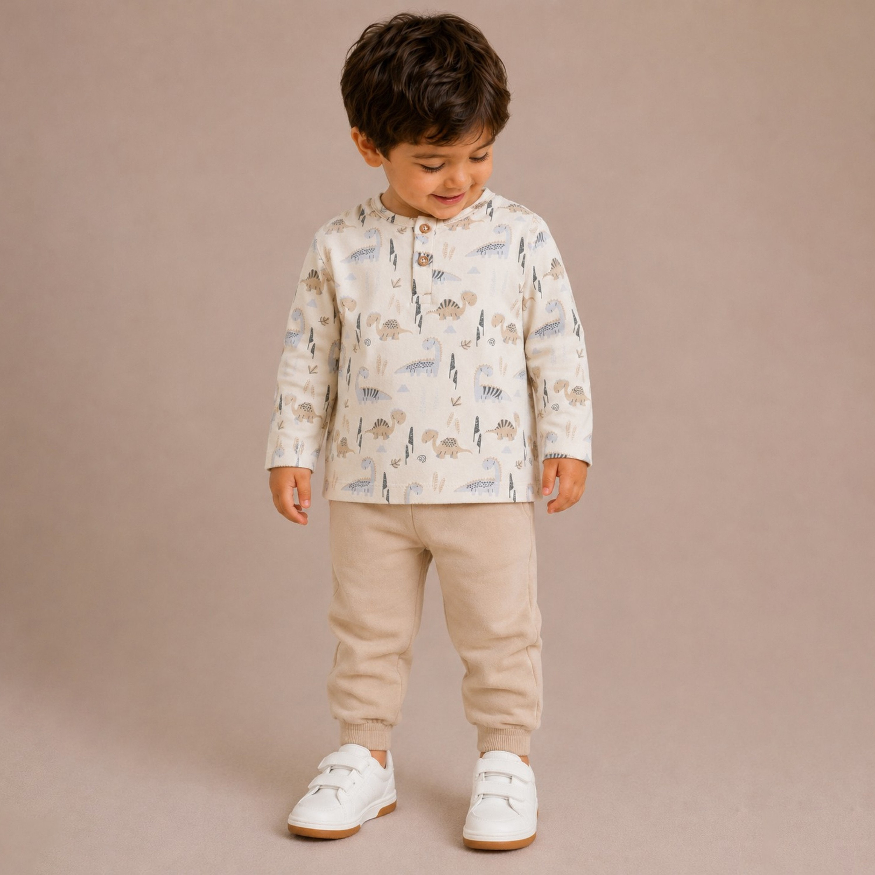 Dirkje Long Sleeves Dinosaur Printed T-Shirt & Joggers Pants Set-baby-boys-clothing-setsandcoords-image-2