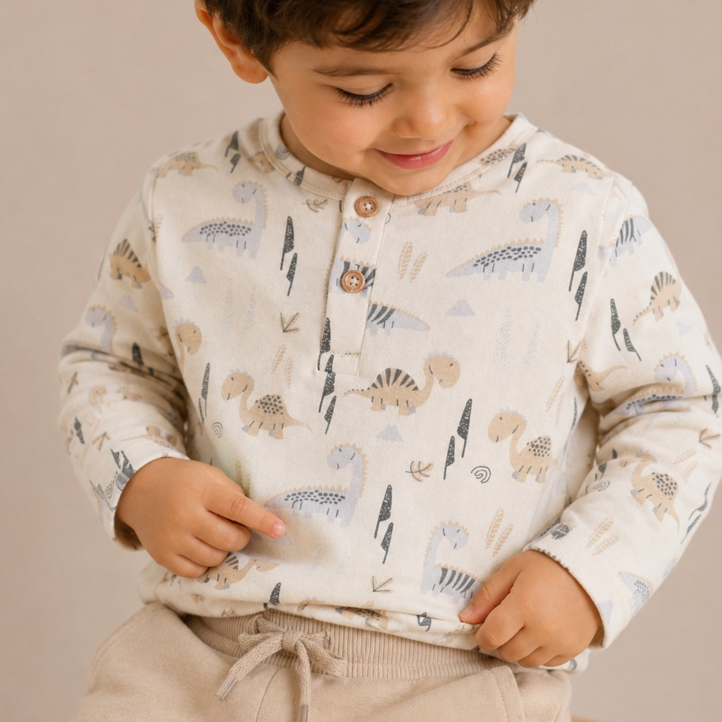 Dirkje Long Sleeves Dinosaur Printed T-Shirt & Joggers Pants Set-baby-boys-clothing-setsandcoords-image-3