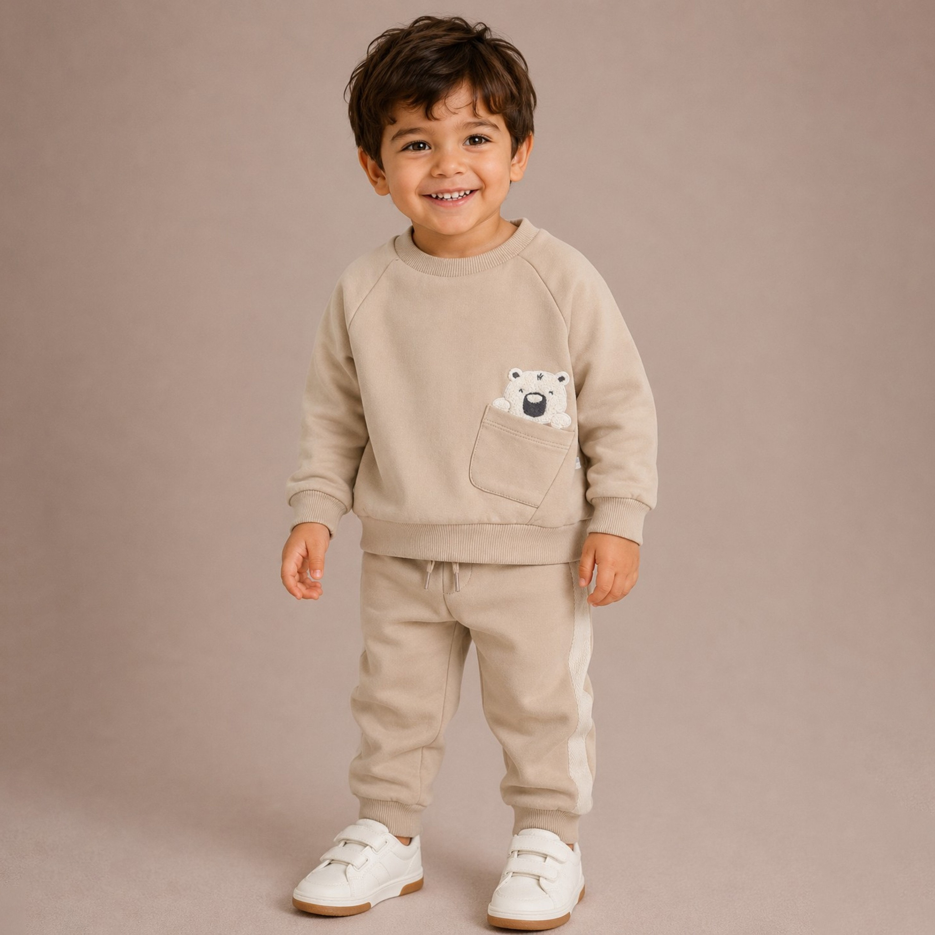 Dirkje Long Sleeves Bear Pocket Sweatshirt & Joggers Set-baby-boys-clothing-setsandcoords-image-1
