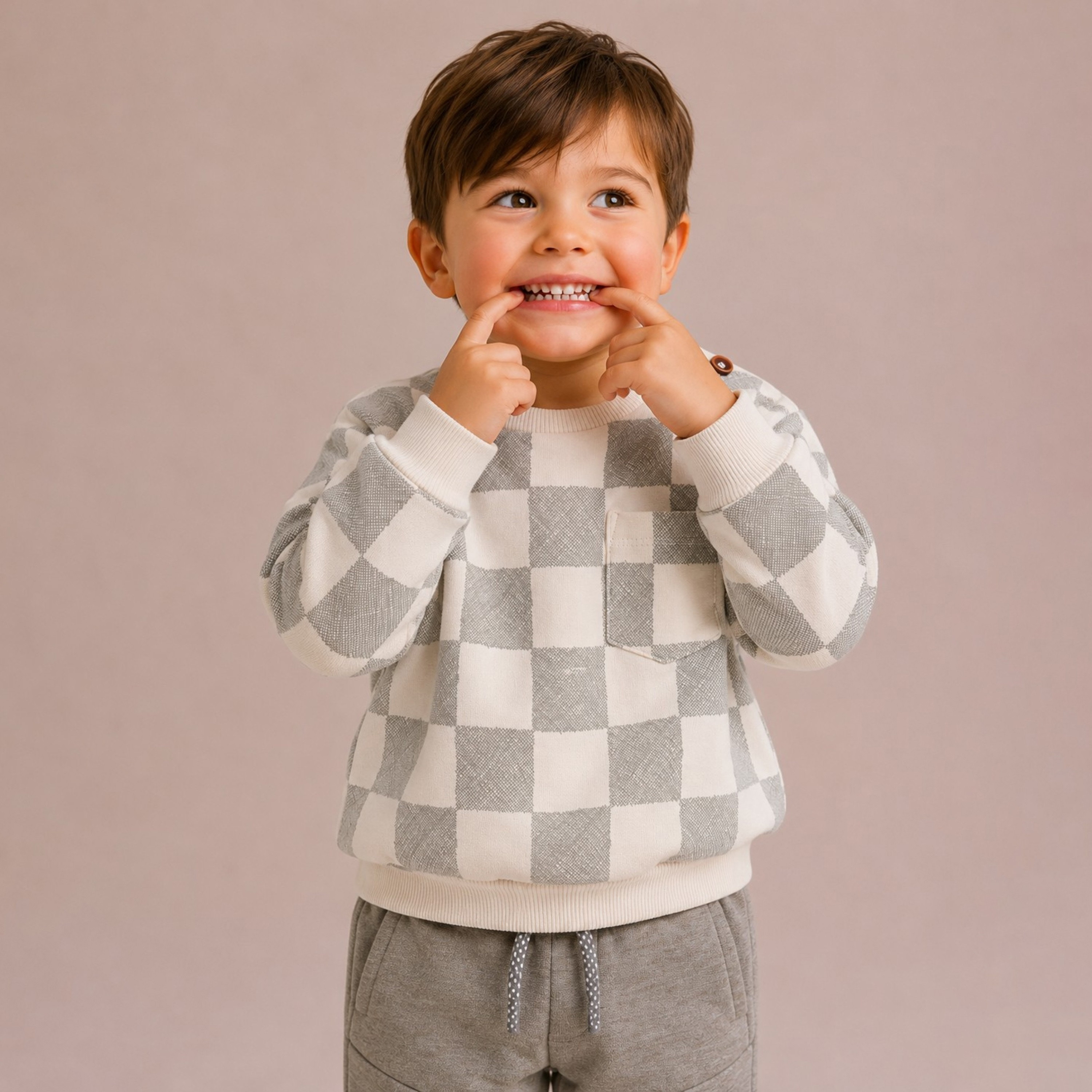 Dirkje Long Sleeves Checked Sweatshirt & Joggers Set-boys-clothing-setsandcoords-image-3