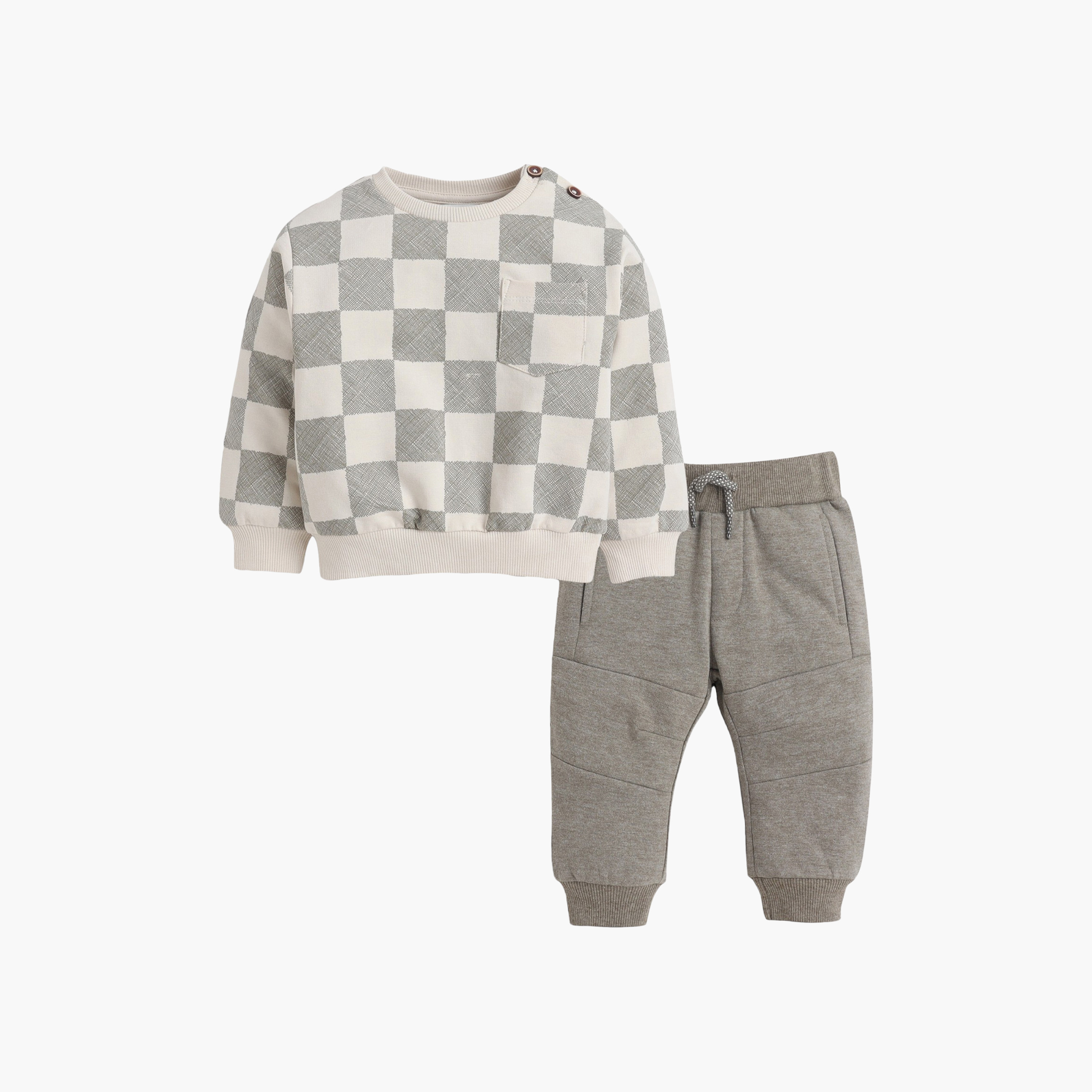 Dirkje Long Sleeves Checked Sweatshirt & Joggers Set-boys-clothing-setsandcoords-image-4