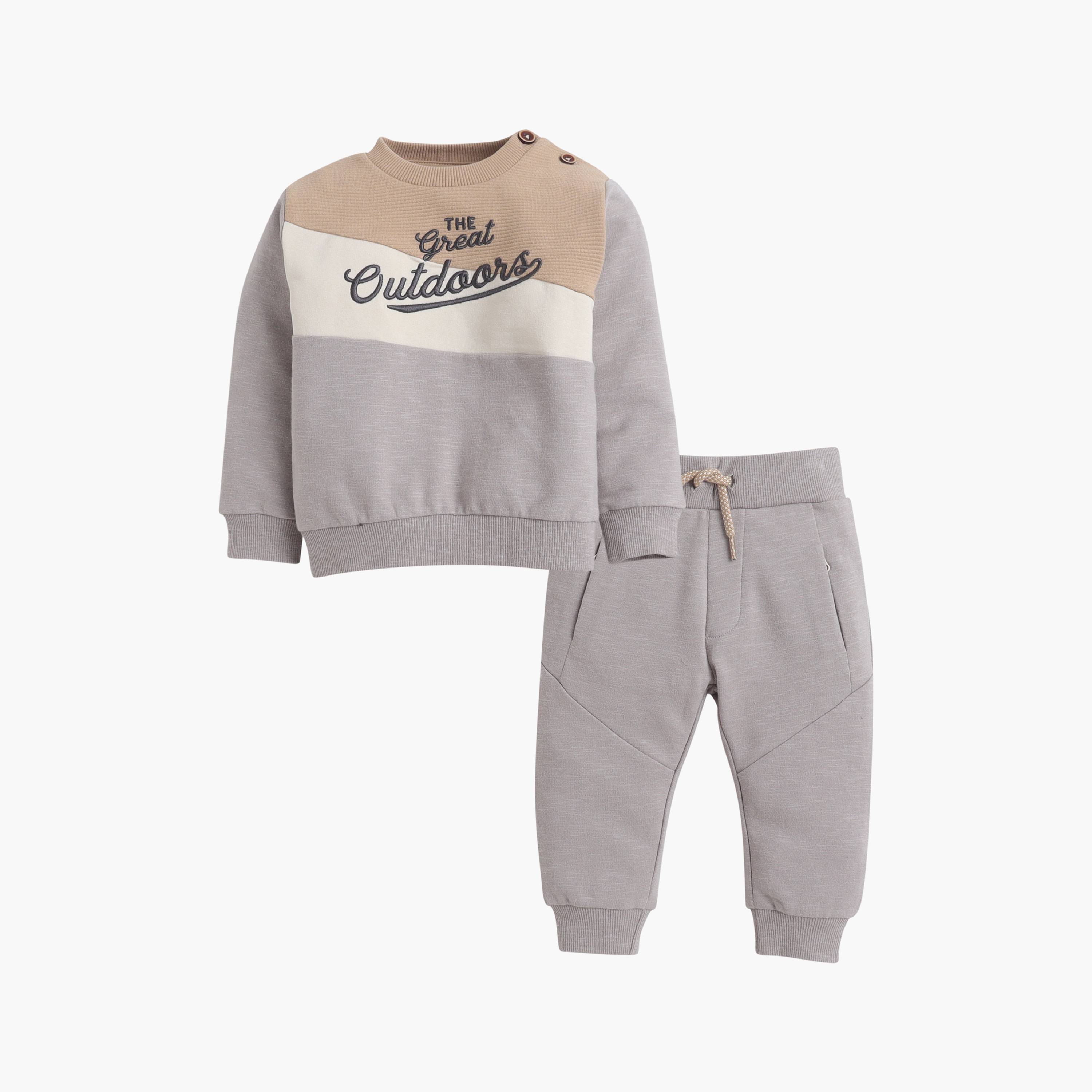 Dirkje Long Sleeves The Great Outdoors Embroidered Sweatshirt & Joggers Set-baby-boys-clothing-setsandcoords-image-3
