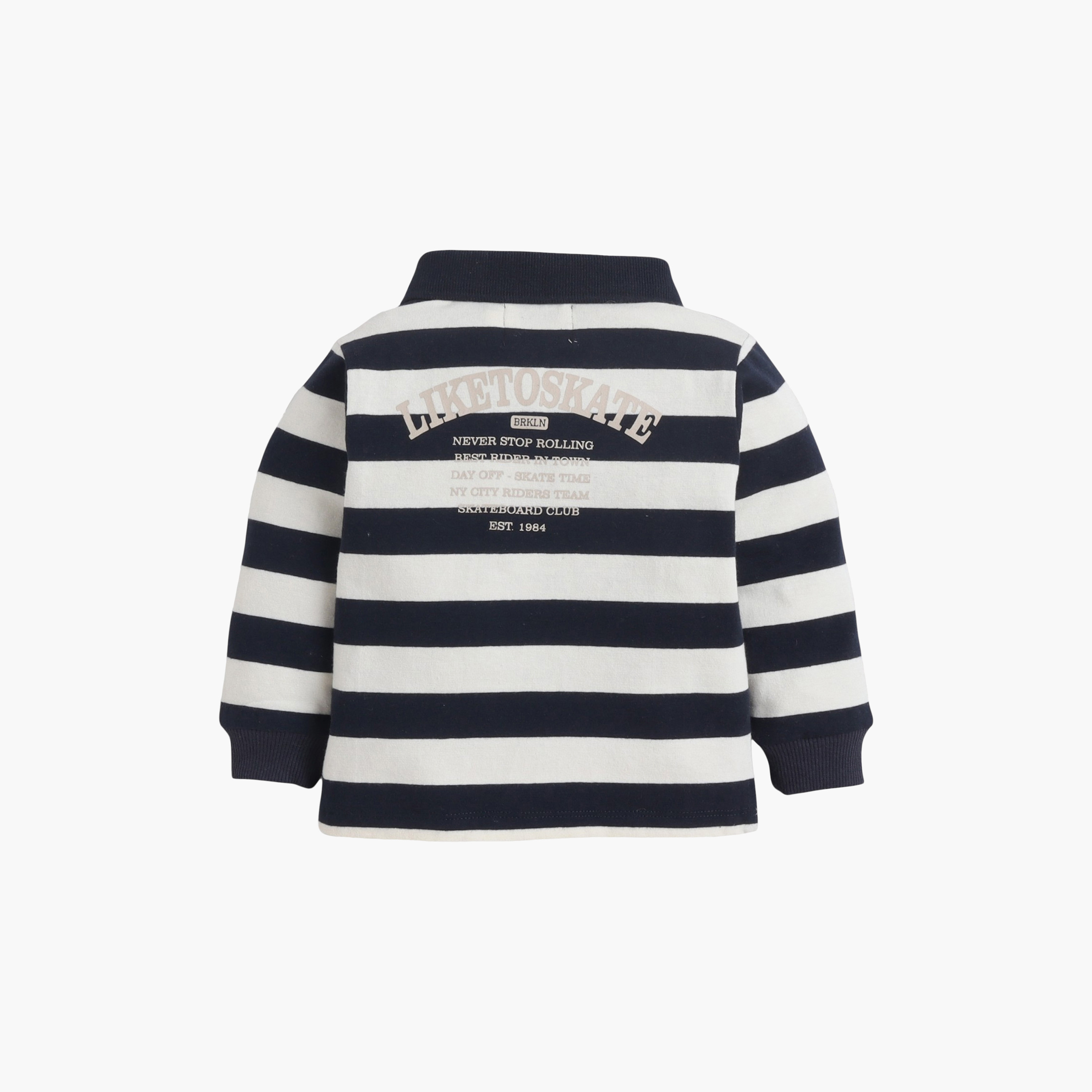 طقم تي شيرت مخطط بياقة وأكمام طويلة وبنطال جوجر من ديركجي-boys-clothing-setsandcoords-image-8