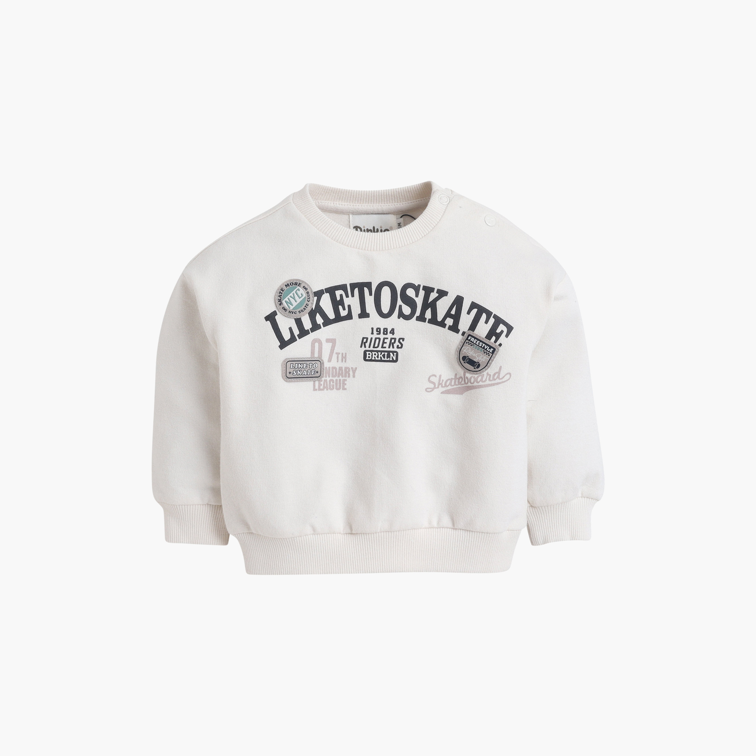 طقم سويت شيرت بأكمام طويلة بطبعة (Like To Skate) وبنطلون جوغر من ديركجي-baby-boys-clothing-setsandcoords-image-4