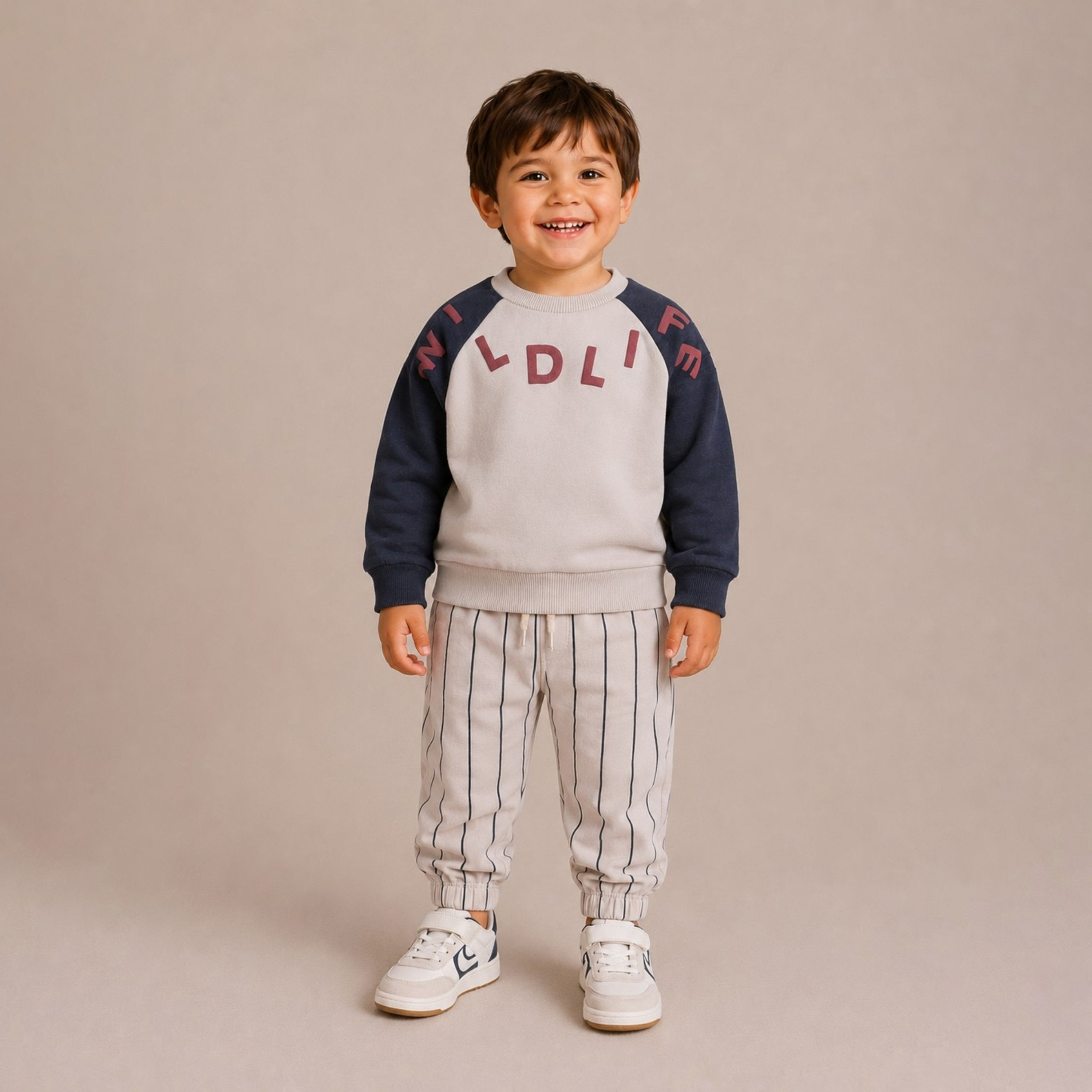 طقم سويت شيرت بأكمام طويلة وغرافيك حياة برية وبنطلون جوغر من ديركجي-baby-boys-clothing-setsandcoords-image-1