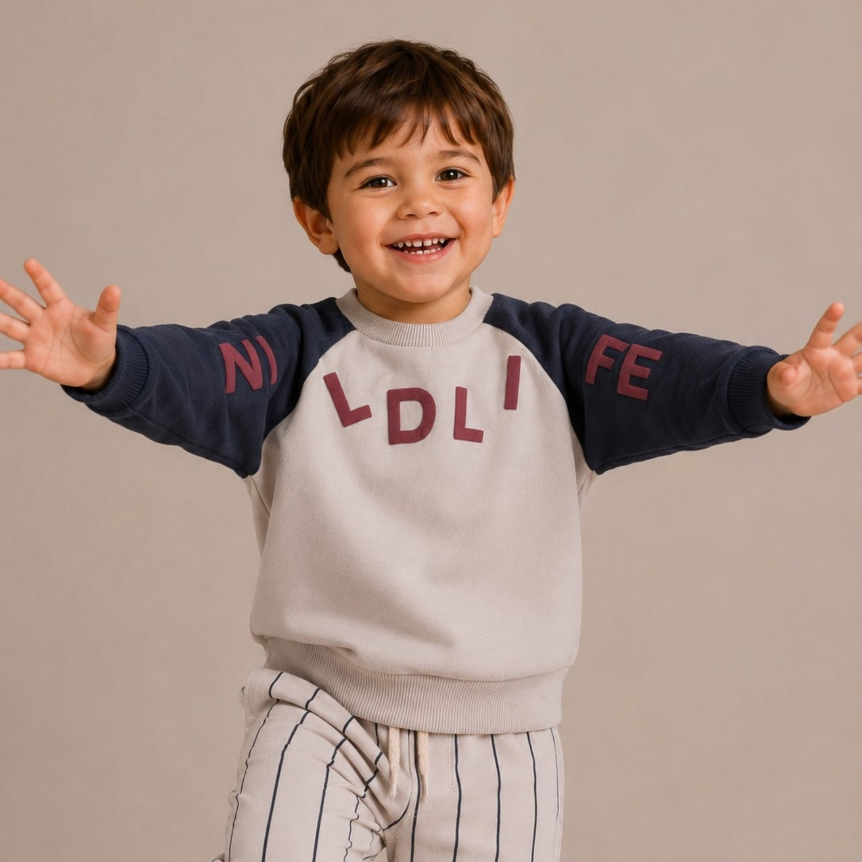Dirkje Long Sleeves Wildlife Graphic Sweatshirt & Joggers Set-baby-boys-clothing-setsandcoords-image-2