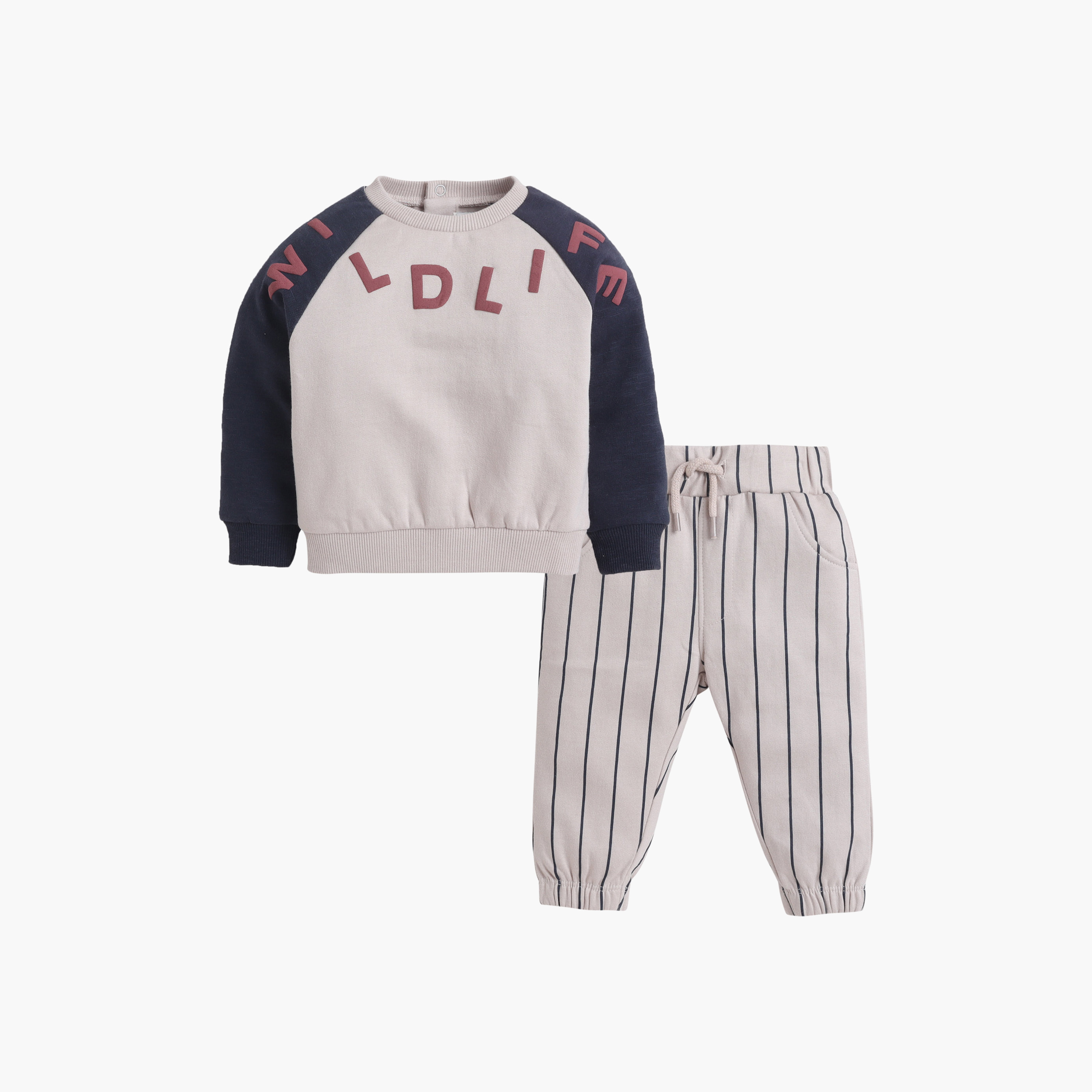 طقم سويت شيرت بأكمام طويلة وغرافيك حياة برية وبنطلون جوغر من ديركجي-baby-boys-clothing-setsandcoords-image-3