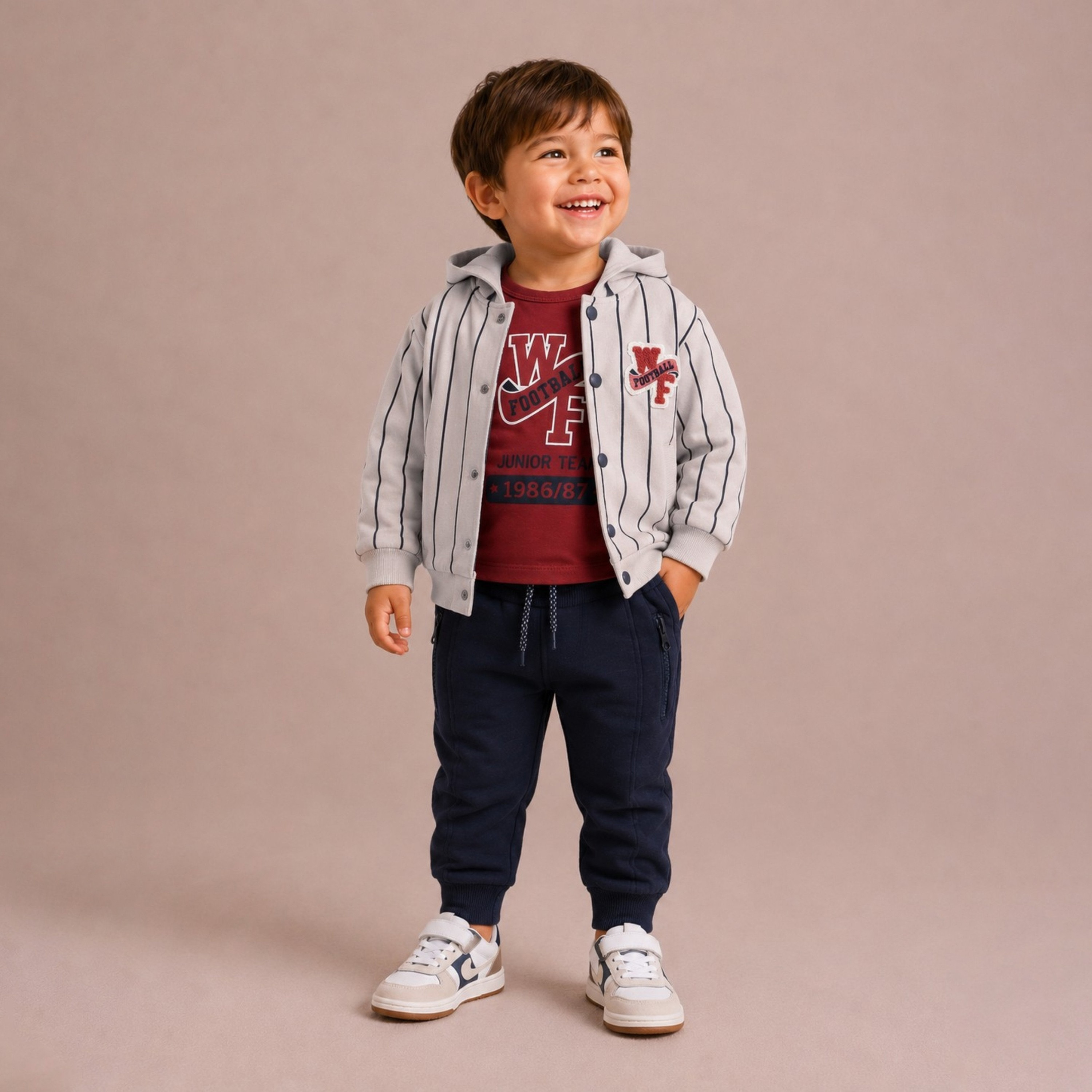 Dirkje Striped Buttoned Hoodie with Long Sleeves T-Shirt & Joggers Set-baby-boys-clothing-setsandcoords-image-1
