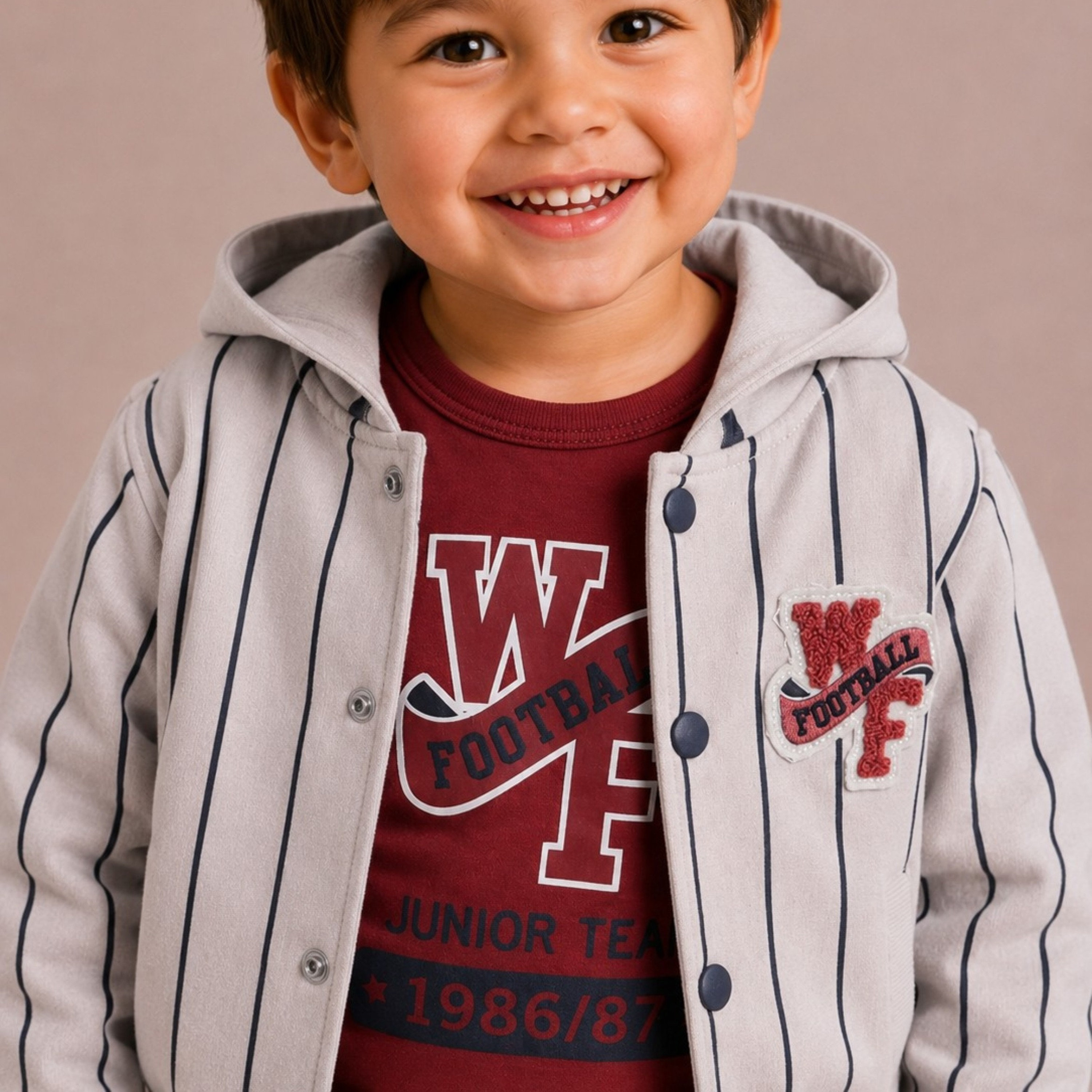 طقم هودي مخطط بأزرار مع تيشيرت بأكمام طويلة وبنطلون جوغر من ديركجي-baby-boys-clothing-setsandcoords-image-2