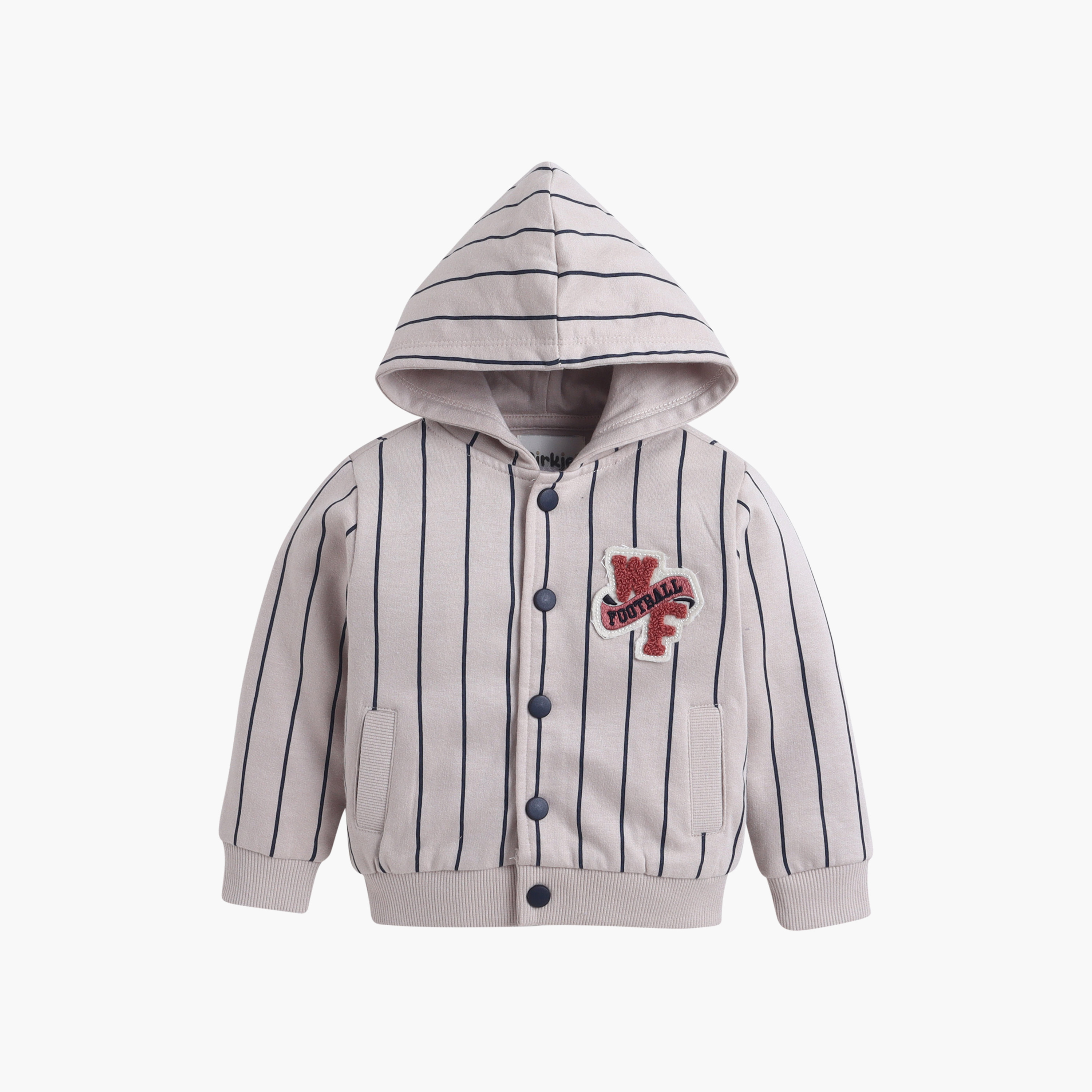 طقم هودي مخطط بأزرار مع تيشيرت بأكمام طويلة وبنطلون جوغر من ديركجي-baby-boys-clothing-setsandcoords-image-4