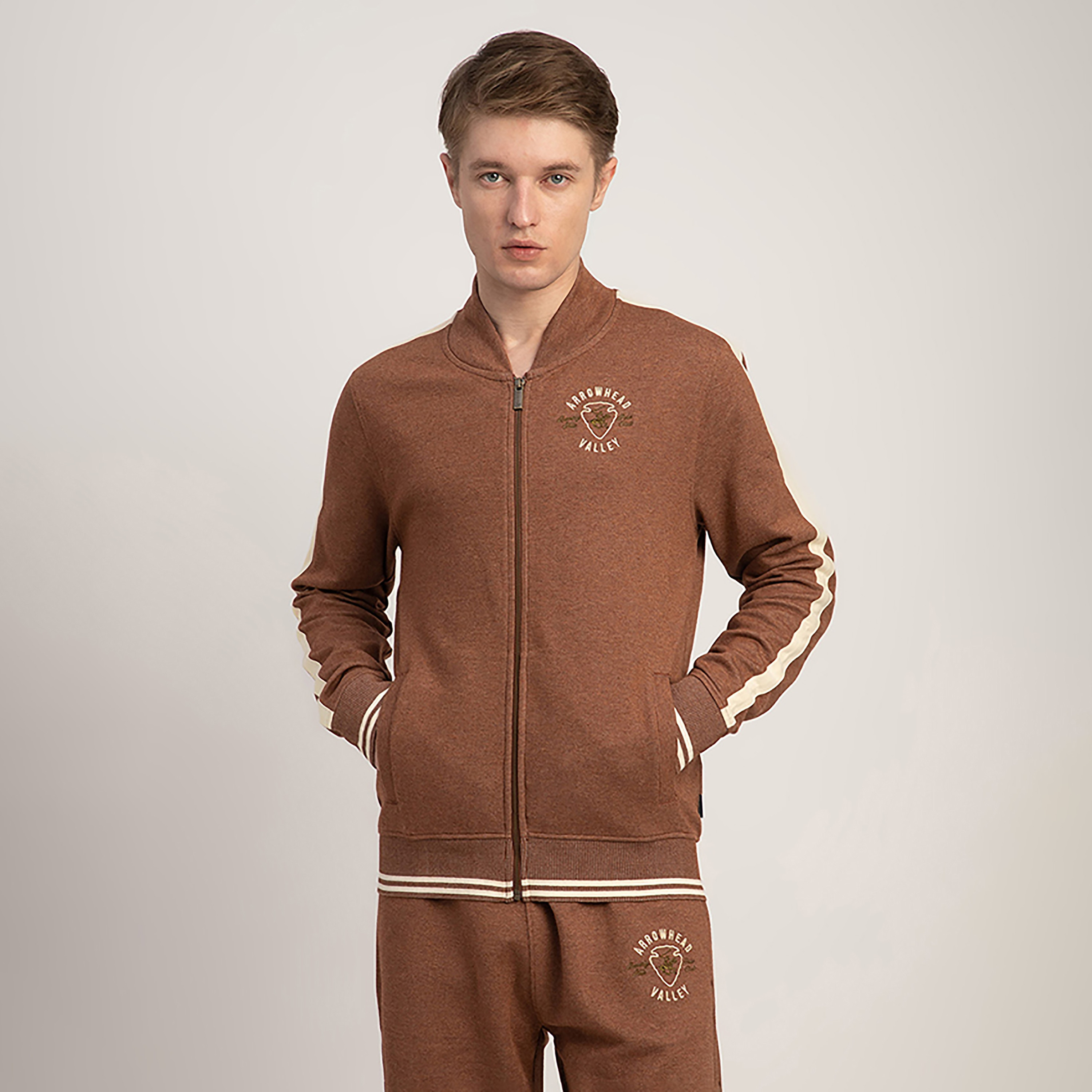 Beverly Hills Polo Club Side Striped Stand collar Long Sleeves Men's Zip Through Sweatshirt-men-winterwear-hoodiesandsweatshirts-image-1