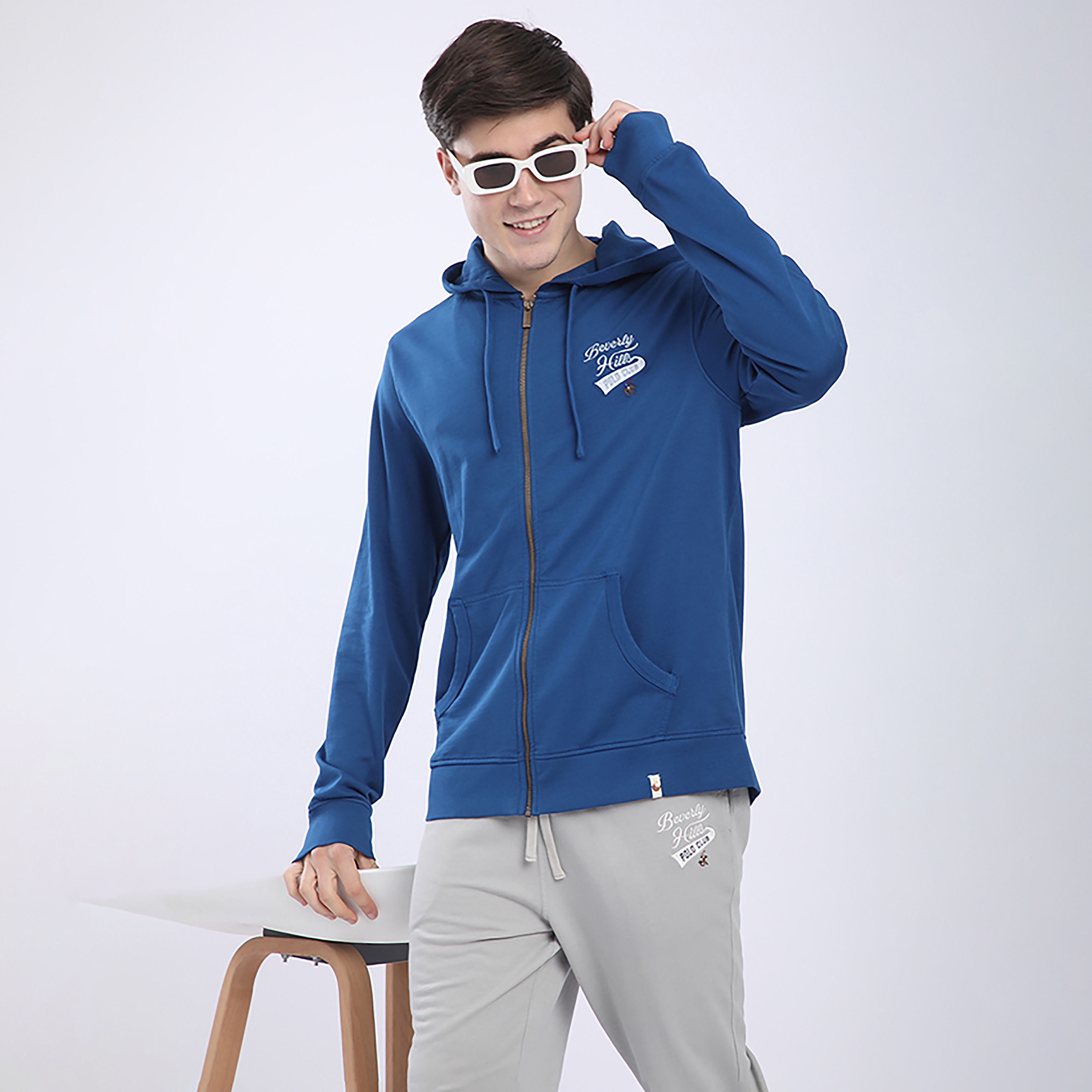 سويت شيرت رجالي بسحاب سادة بغطاء رأس وأكمام طويلة من بيفرلي هيلز بولو كلوب-men-winterwear-hoodiesandsweatshirts-image-5