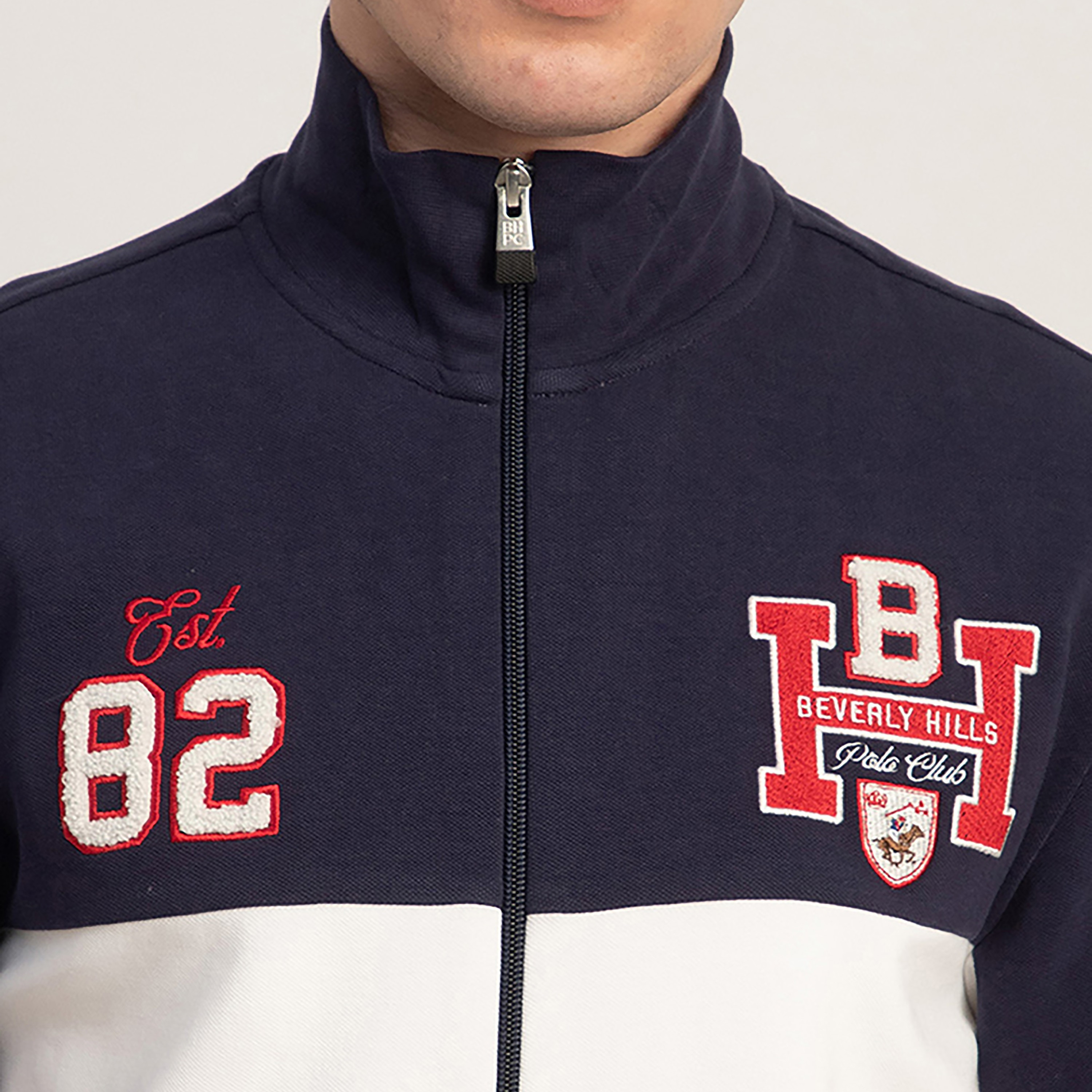 Beverly Hills Polo Club Color-Blocked High Neck Long Sleeves Men's Zip Through Sweatshirt-men-winterwear-hoodiesandsweatshirts-image-3