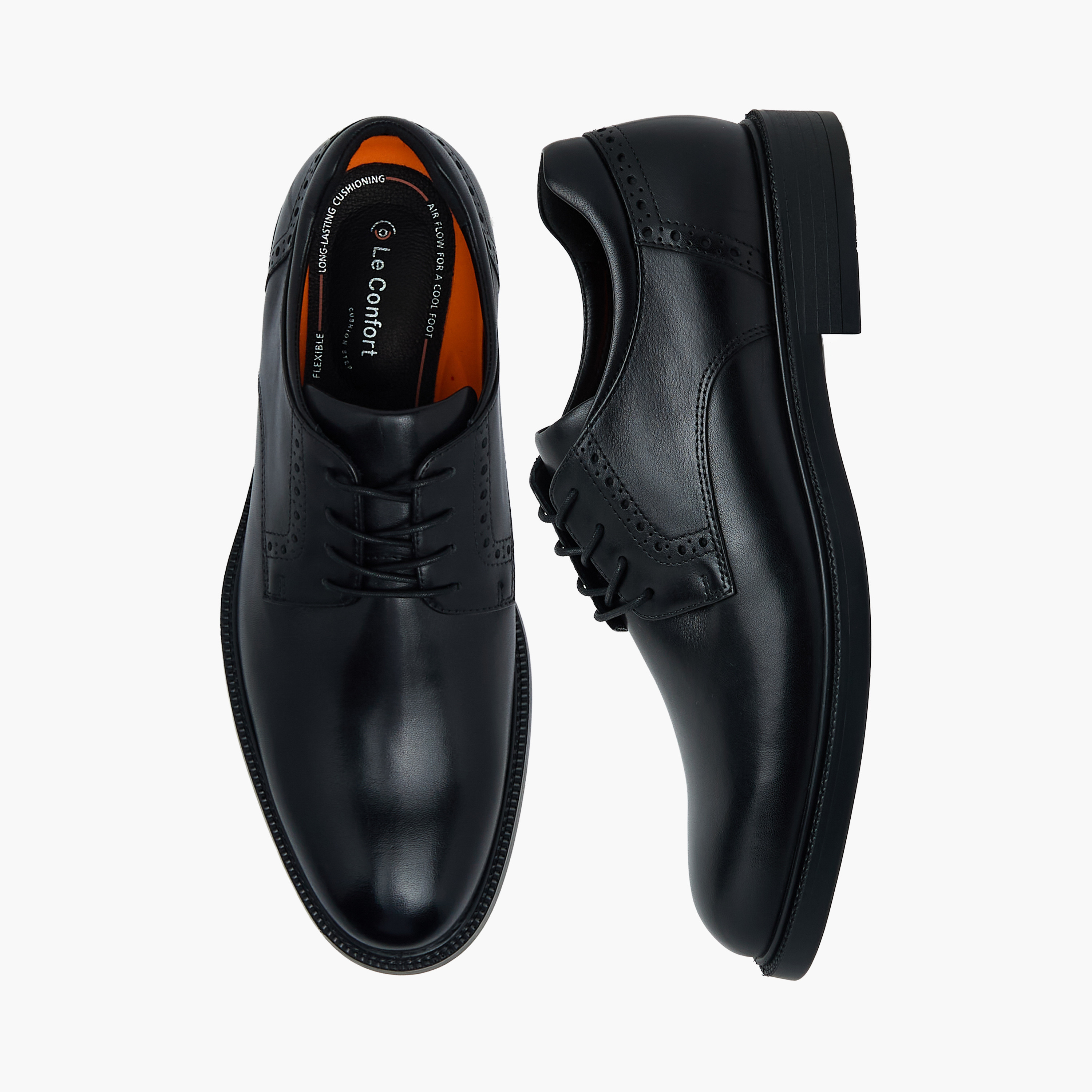 حذاء ديربي جلد طبيعي برباط للرجال من لو كونفور-men-shoes-formalshoes-image-1