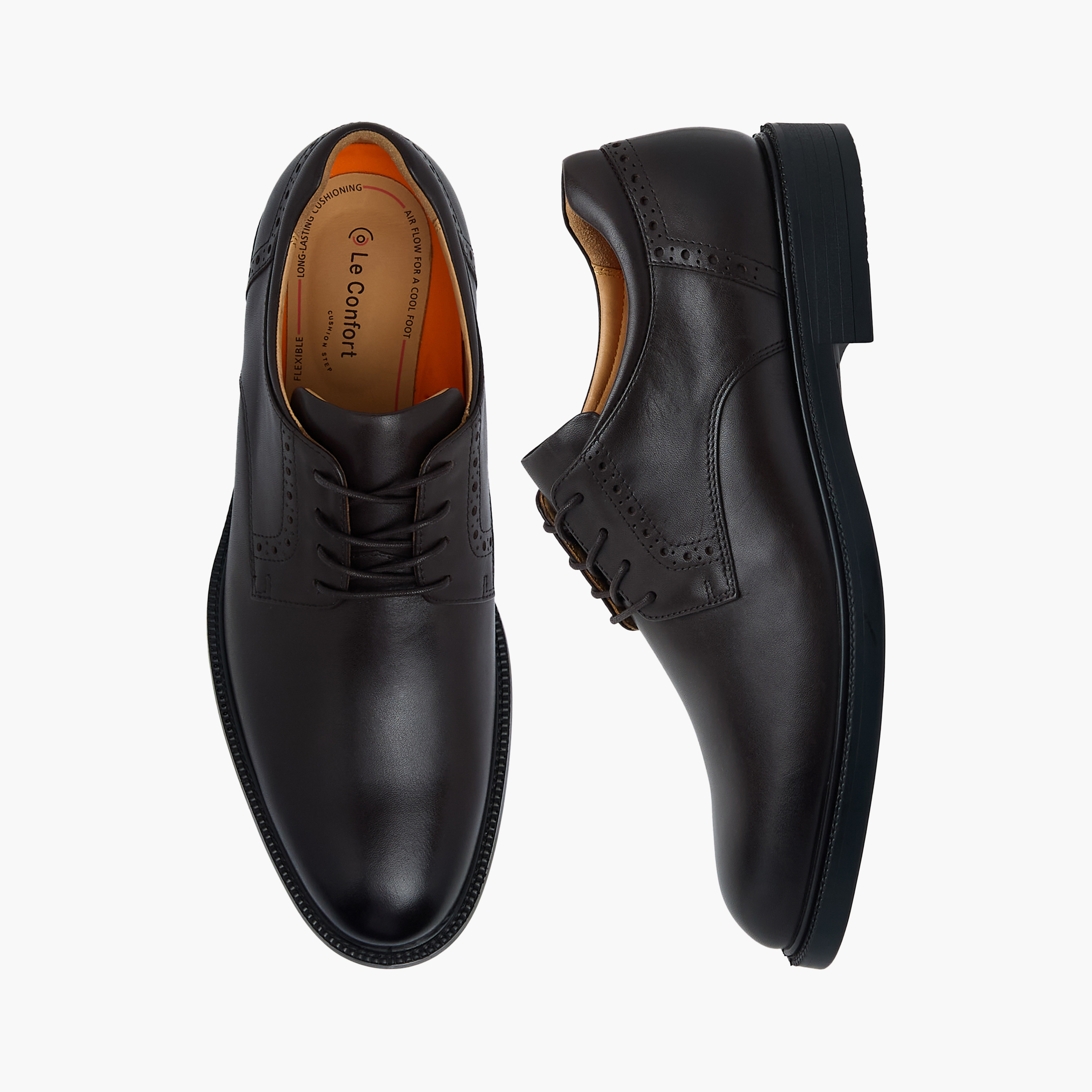 حذاء ديربي جلد طبيعي برباط للرجال من لو كونفور-men-shoes-formalshoes-image-1