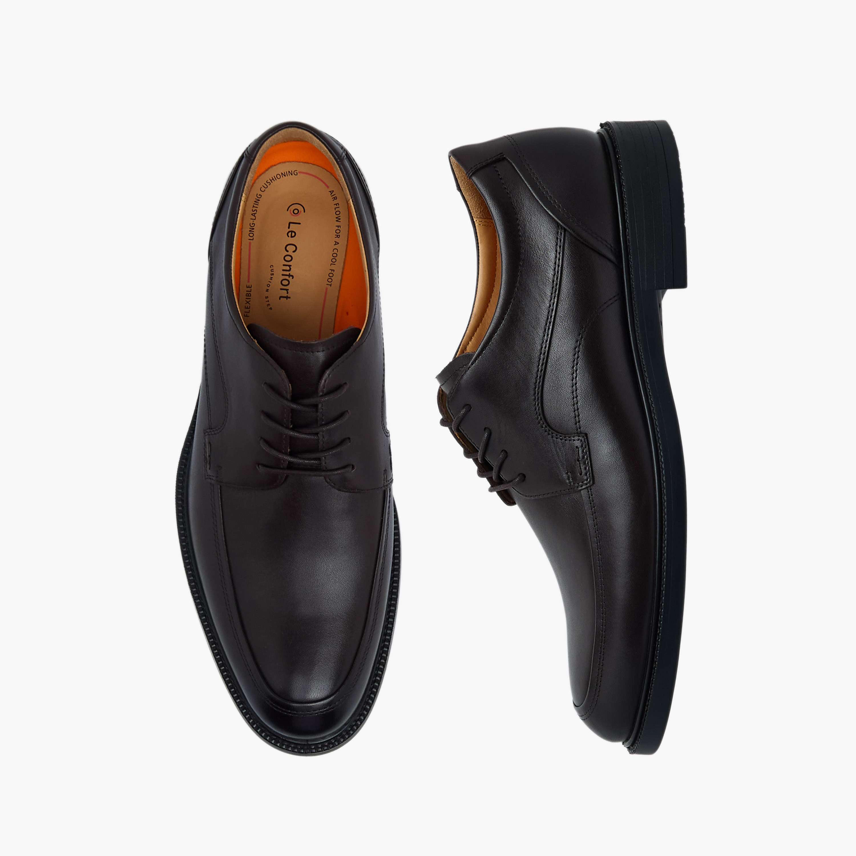 حذاء ديربي جلد طبيعي برباط للرجال من لو كونفور-men-shoes-formalshoes-image-1