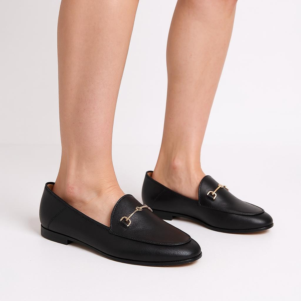 Celeste Women's Solid Slip-On Loafers with Metal Accent-women-shoes-loafersandmoccasins-image-2