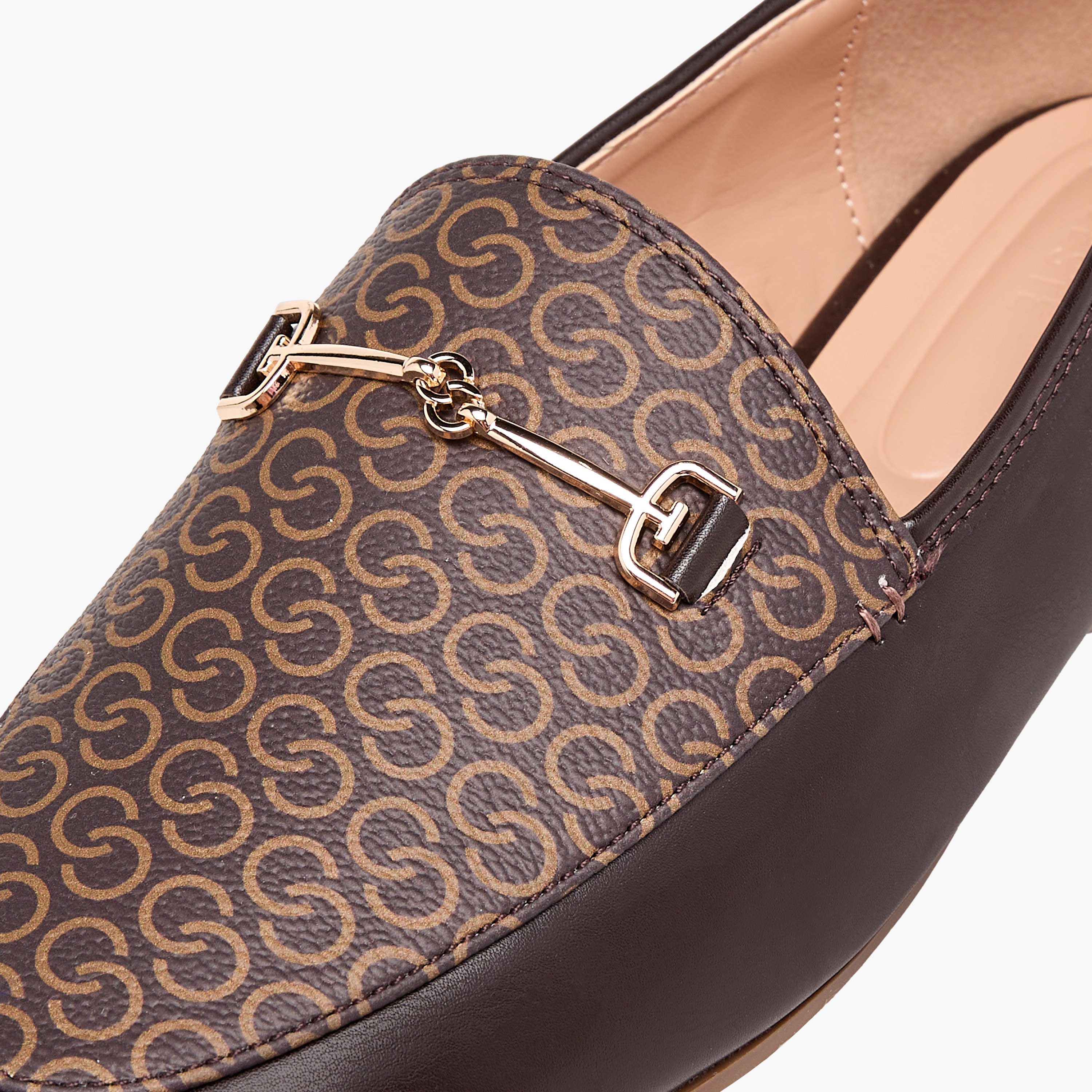 Celeste Women's Monogram Print Slip-On Loafers with Metal Accent-women-shoes-loafersandmoccasins-image-4