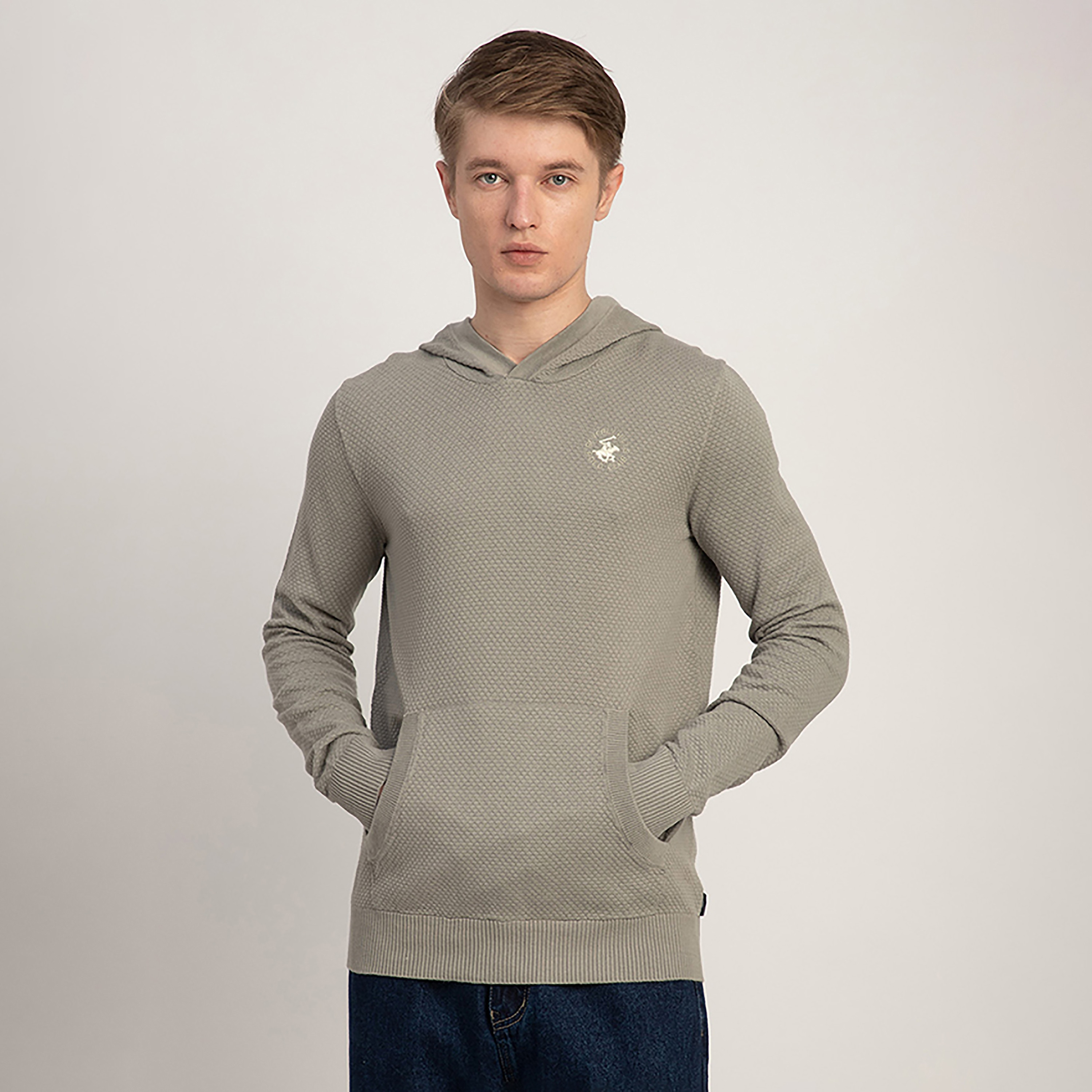Beverly Hills Polo Club Textured Hooded Neck Long Sleeves Men's Pullover-men-clothing-sweatersandpullovers-image-1