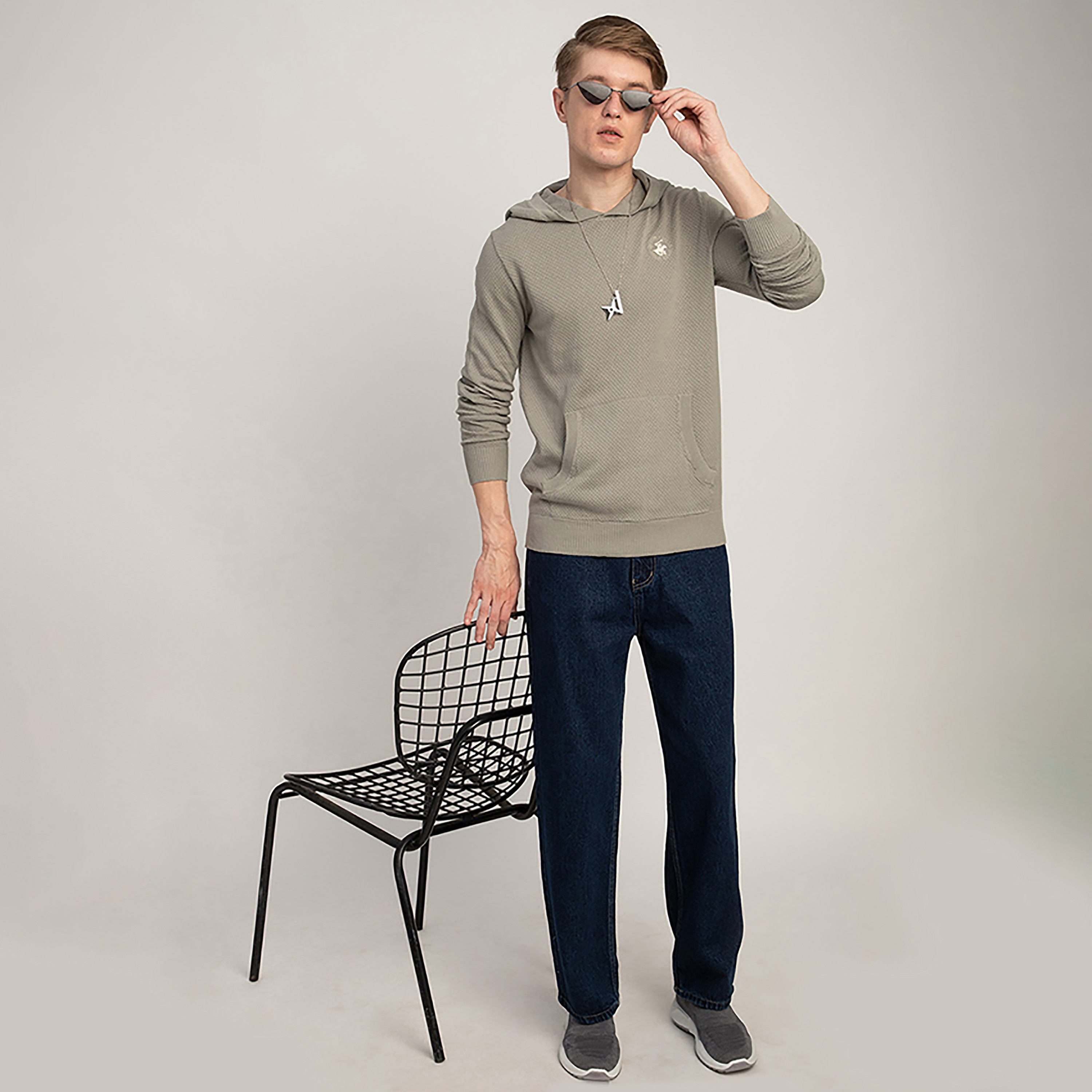 Beverly Hills Polo Club Textured Hooded Neck Long Sleeves Men's Pullover-men-clothing-sweatersandpullovers-image-2