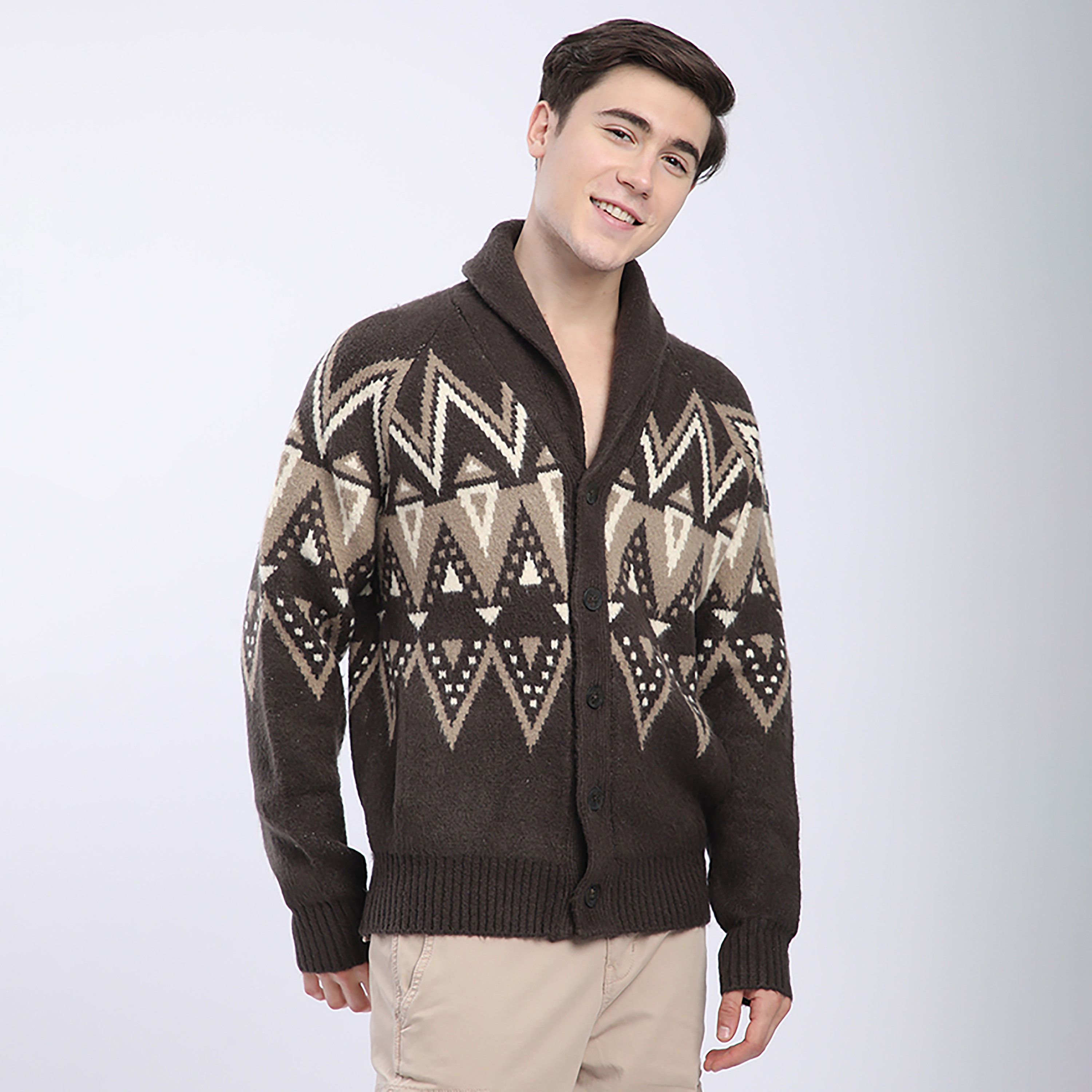 Beverly Hills Polo Club Zip-Zag Motifs Shawl Collar Long Sleeves Men's Cardigan-men-clothing-sweatersandpullovers-image-4
