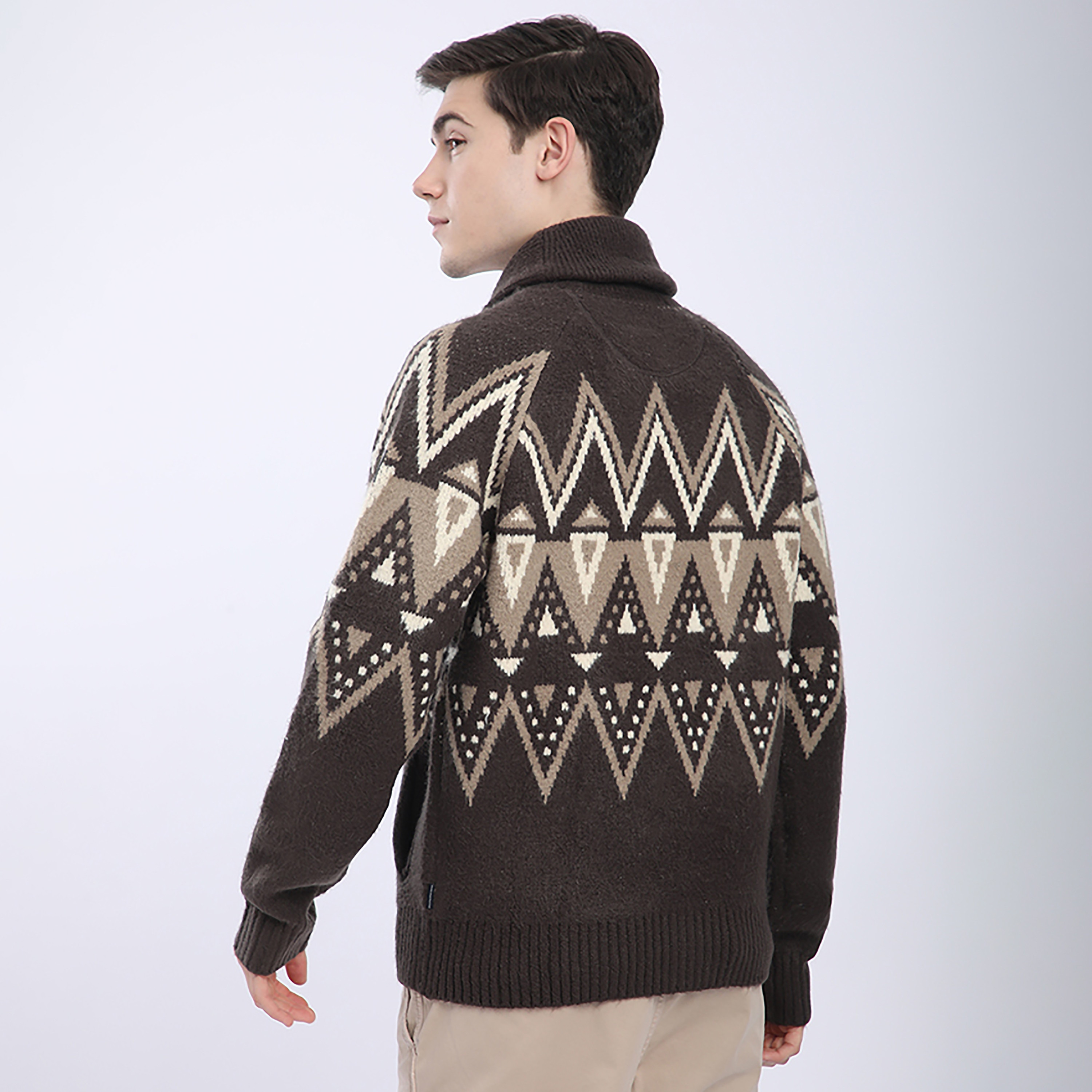 Beverly Hills Polo Club Zip-Zag Motifs Shawl Collar Long Sleeves Men's Cardigan-men-clothing-sweatersandpullovers-image-5