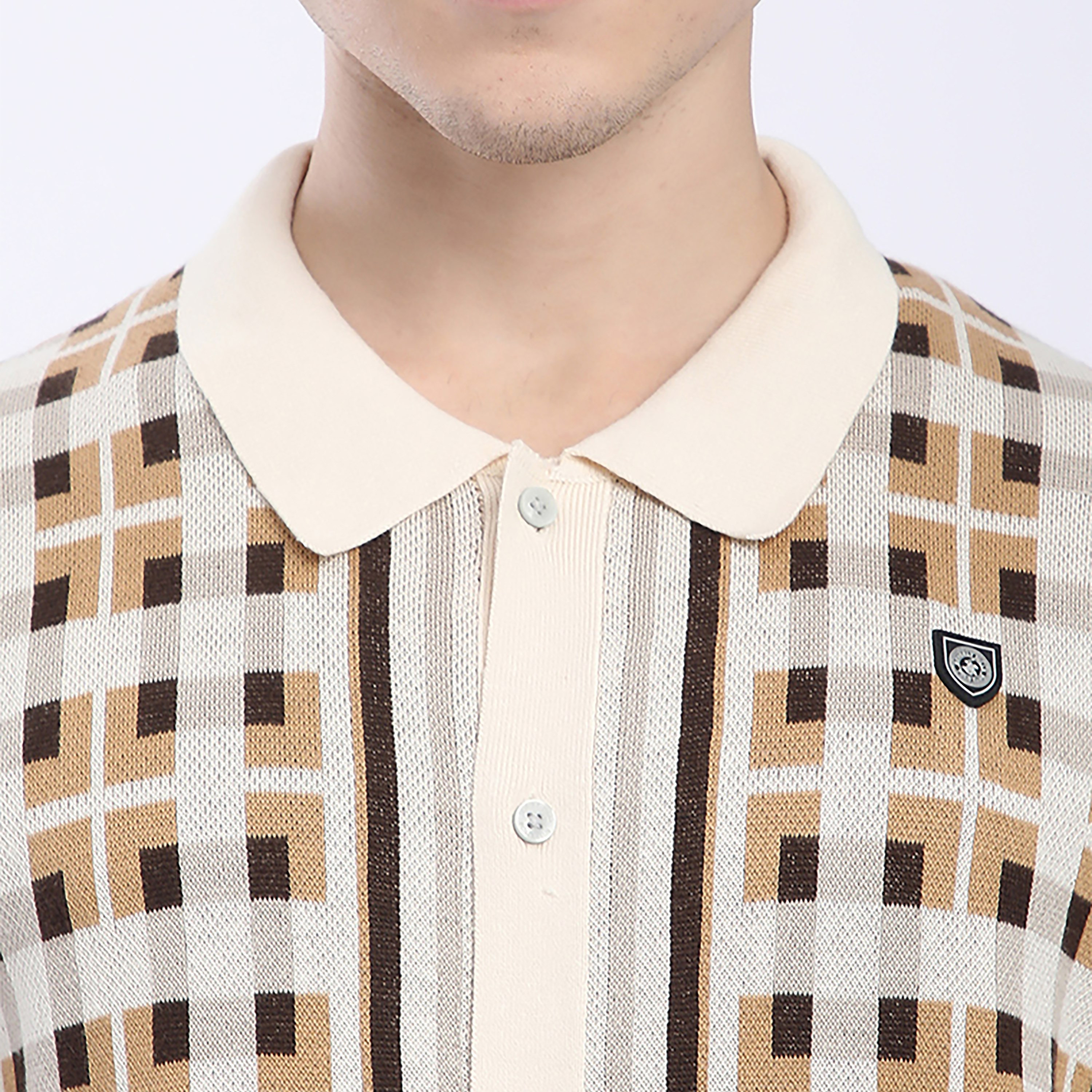Beverly Hills Polo Club Regular Fit Geometric Print Collared Short Sleeves Men's Shirt-men-clothing-shirts-image-3