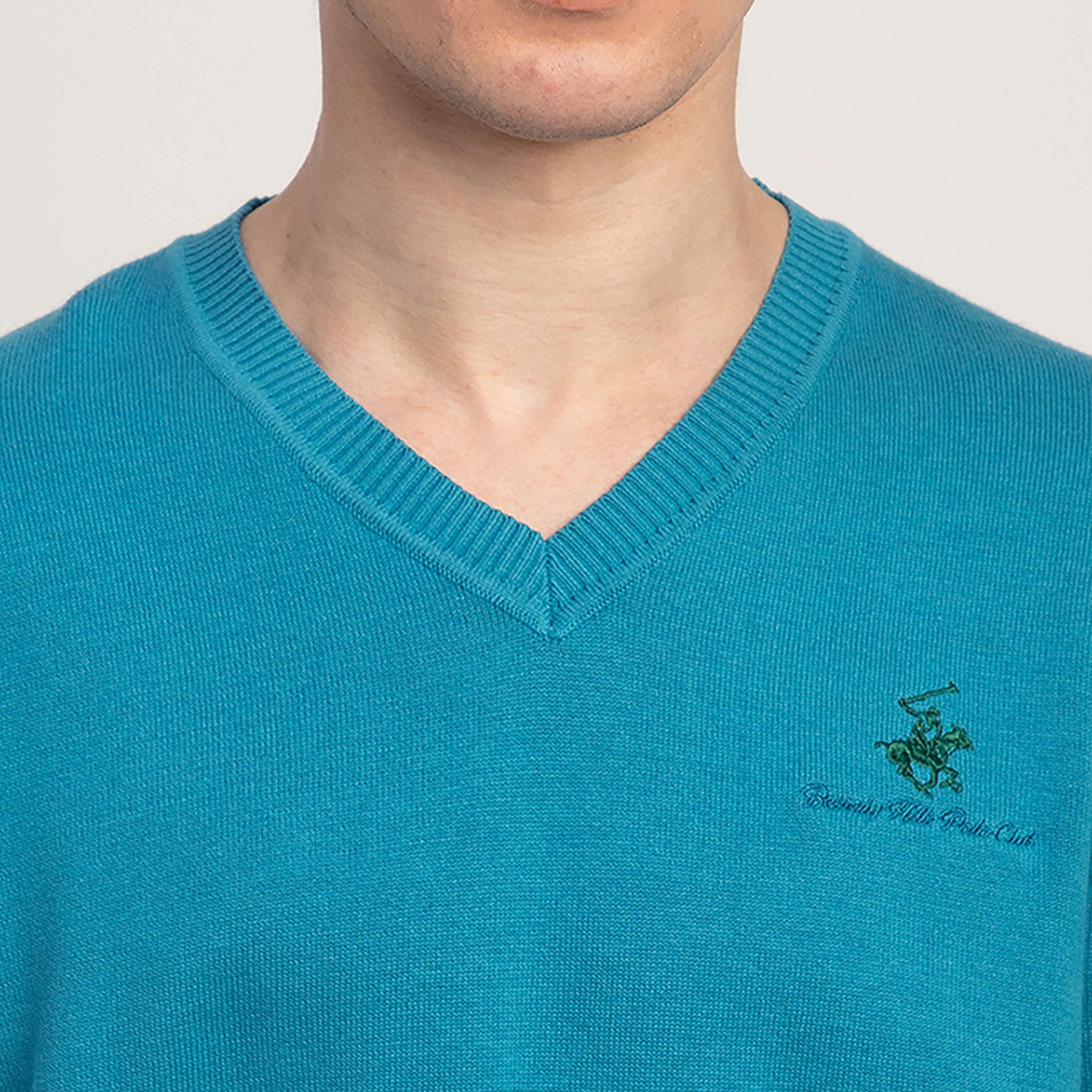 Beverly Hills Polo Club Plain V-Neck Long Sleeves Men's Pullover-men-clothing-sweatersandpullovers-image-3