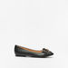 Celeste Women's Metallic Accent Slip-On Ballerina Shoes with Frill Detail-Women%27s Ballerinas-thumbnailMobile-2