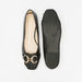 Celeste Women's Metallic Accent Slip-On Ballerina Shoes with Frill Detail-Women%27s Ballerinas-thumbnail-3
