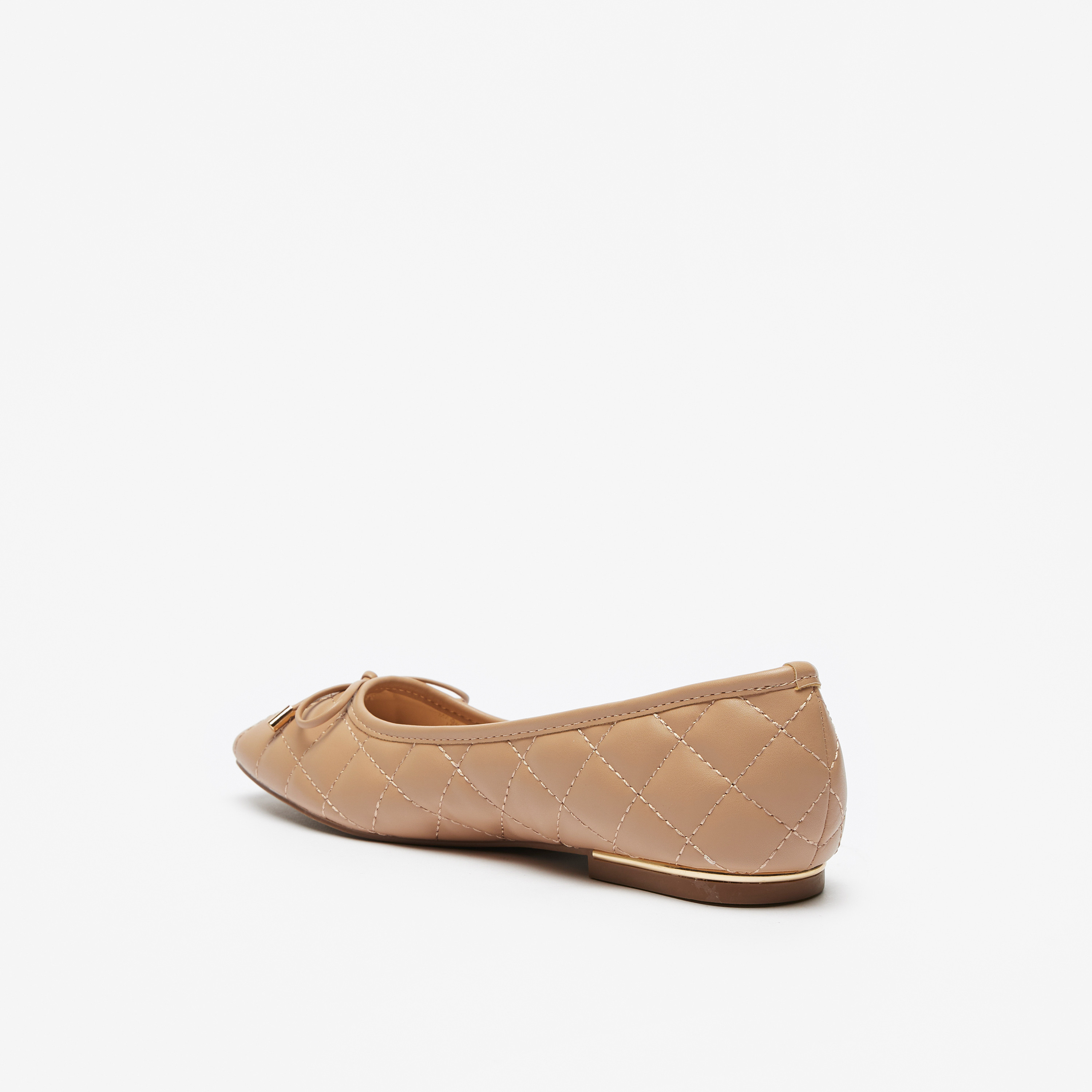 Celeste Women's Quilted Slip-On Square Toe Ballerina Shoes with Bow Accent-women-shoes-ballerinas-image-2