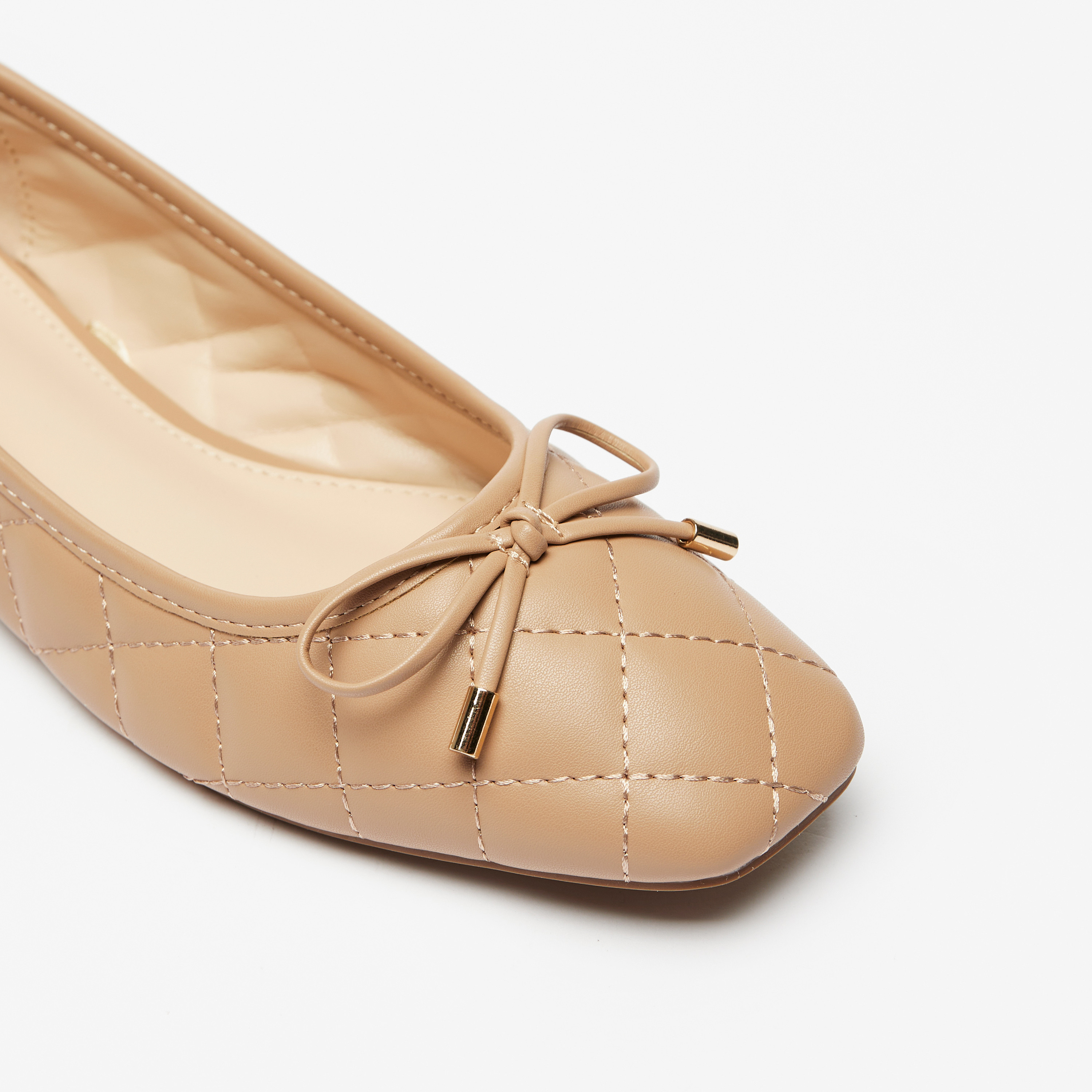 Celeste Women's Quilted Slip-On Square Toe Ballerina Shoes with Bow Accent-women-shoes-ballerinas-image-5