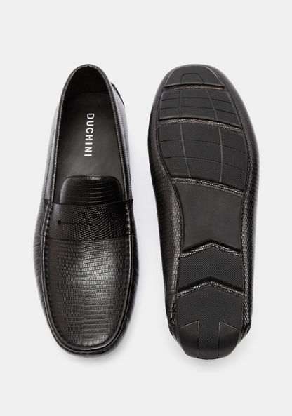 Duchini Men's Textured Slip-On Penny Loafers