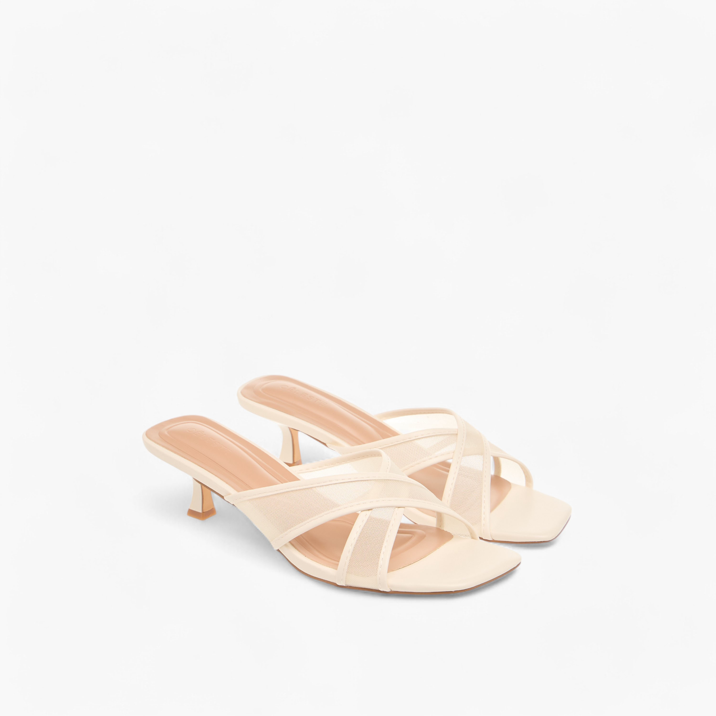 صندل بارز الملمس سهل الارتداء بحزام متقاطع وكعب صغير من سيليست-women-shoes-sandals-heeled-image-6