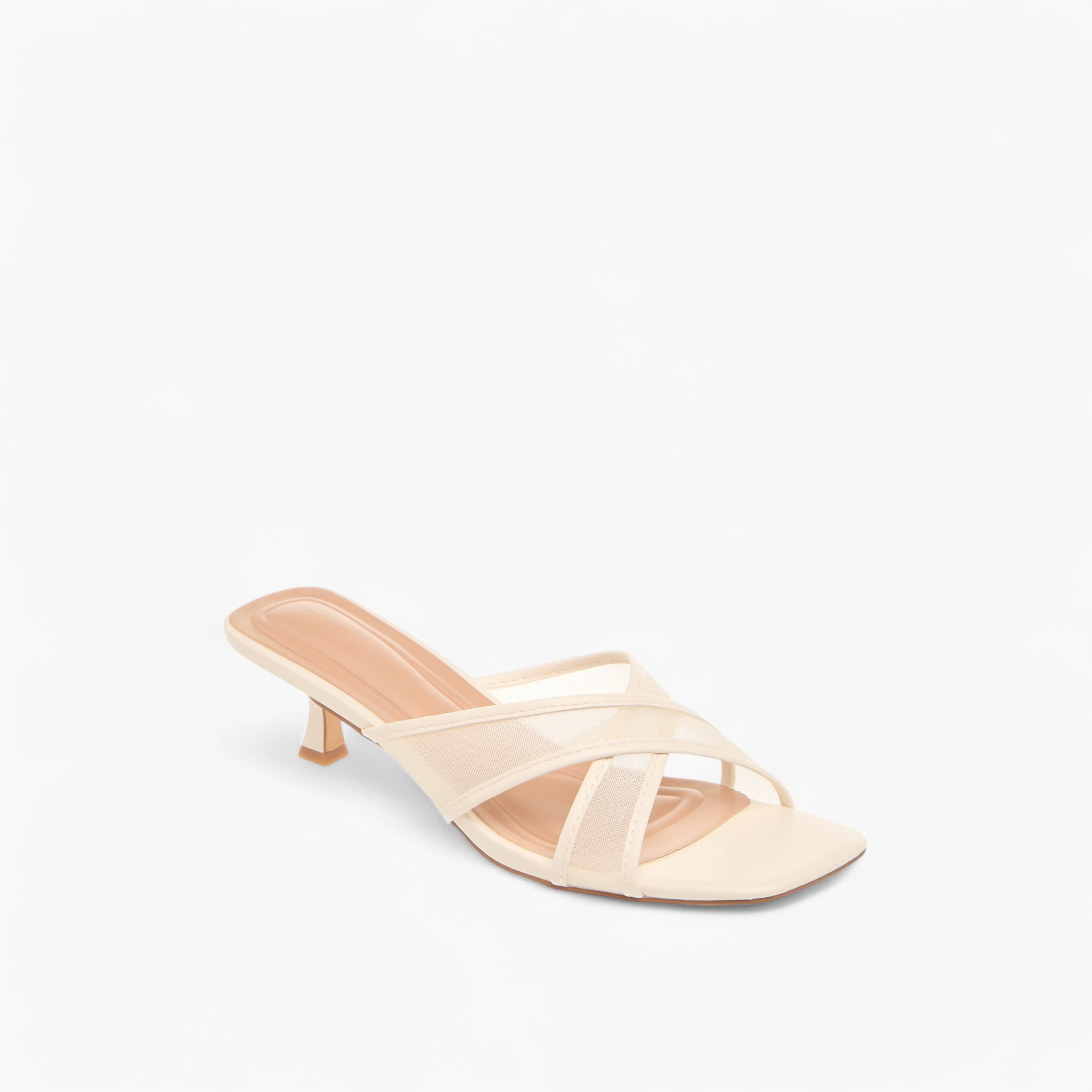 صندل بارز الملمس سهل الارتداء بحزام متقاطع وكعب صغير من سيليست-women-shoes-sandals-heeled-image-7