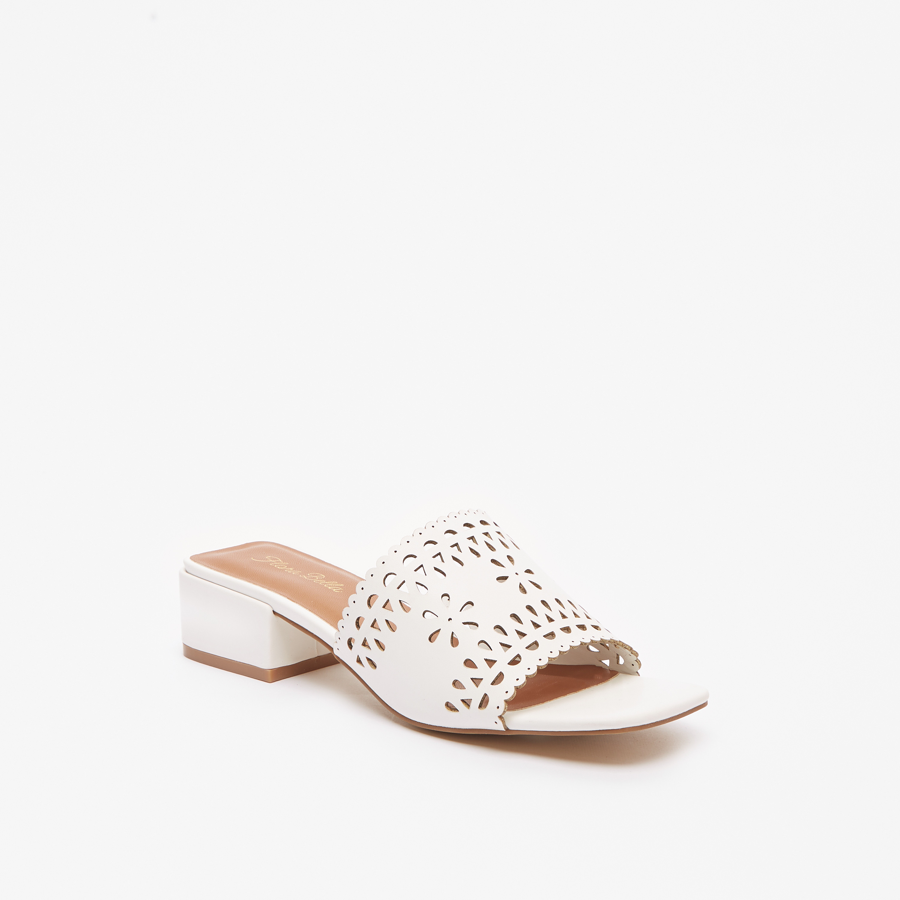 White slide on discount heels