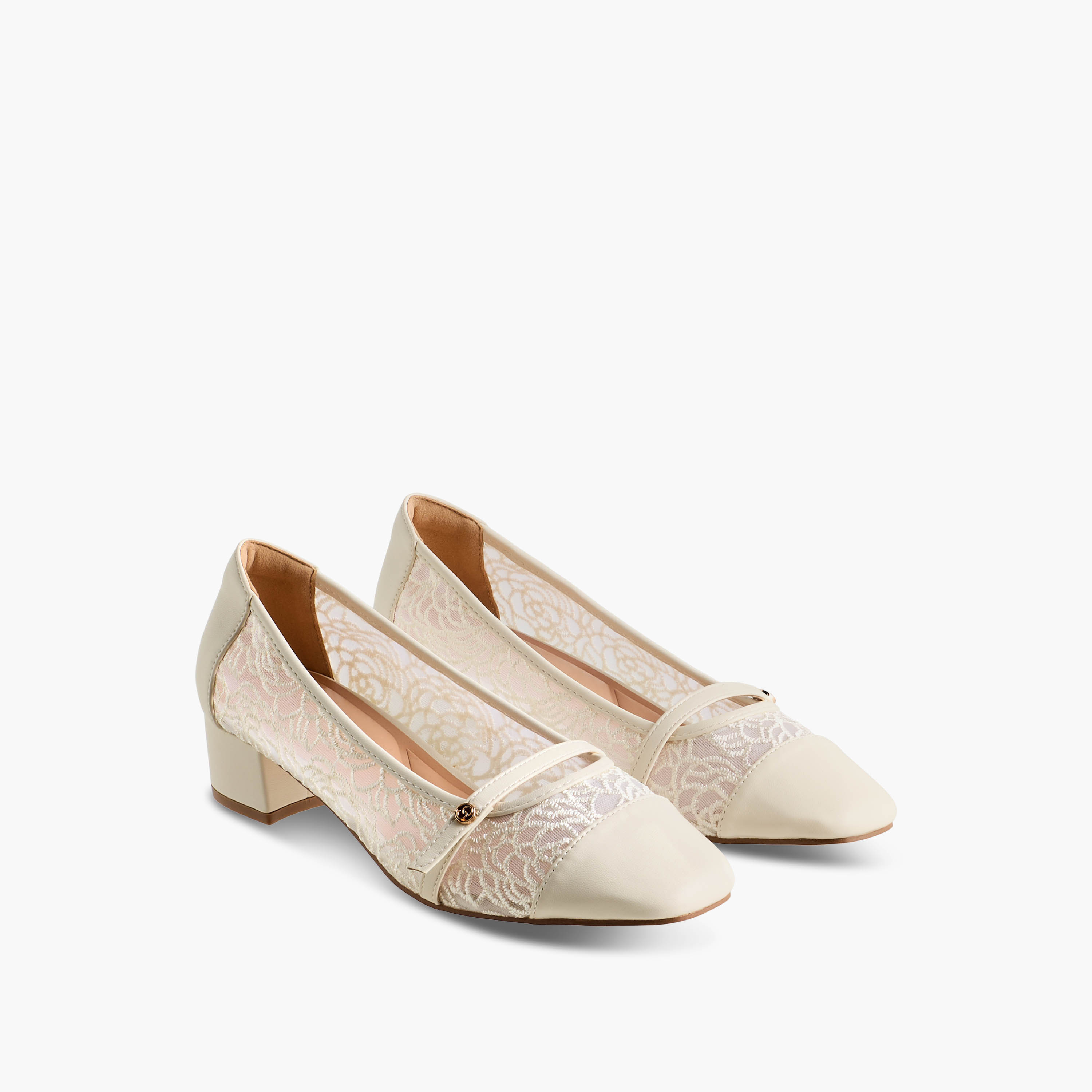 Celeste Women Lace Detail Block Heel Pumps-women-shoes-heels-image-1