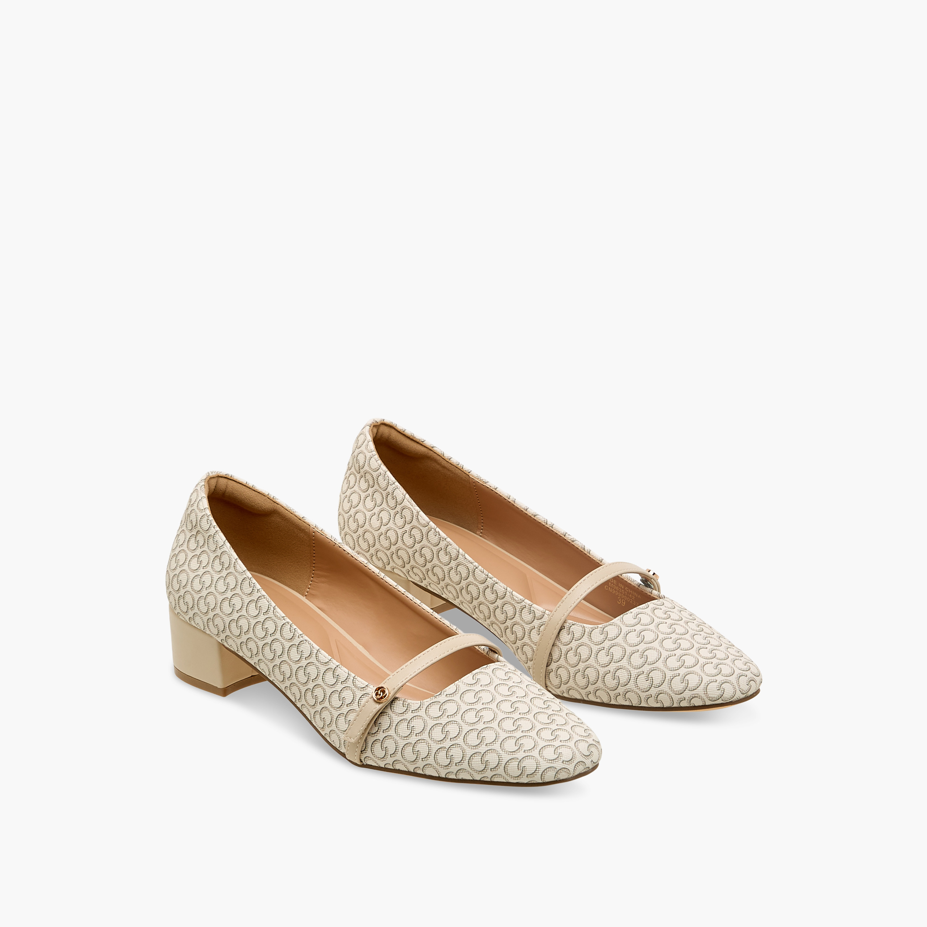 Celeste Women Monogram Print Block Heel Pumps-women-shoes-heels-image-1