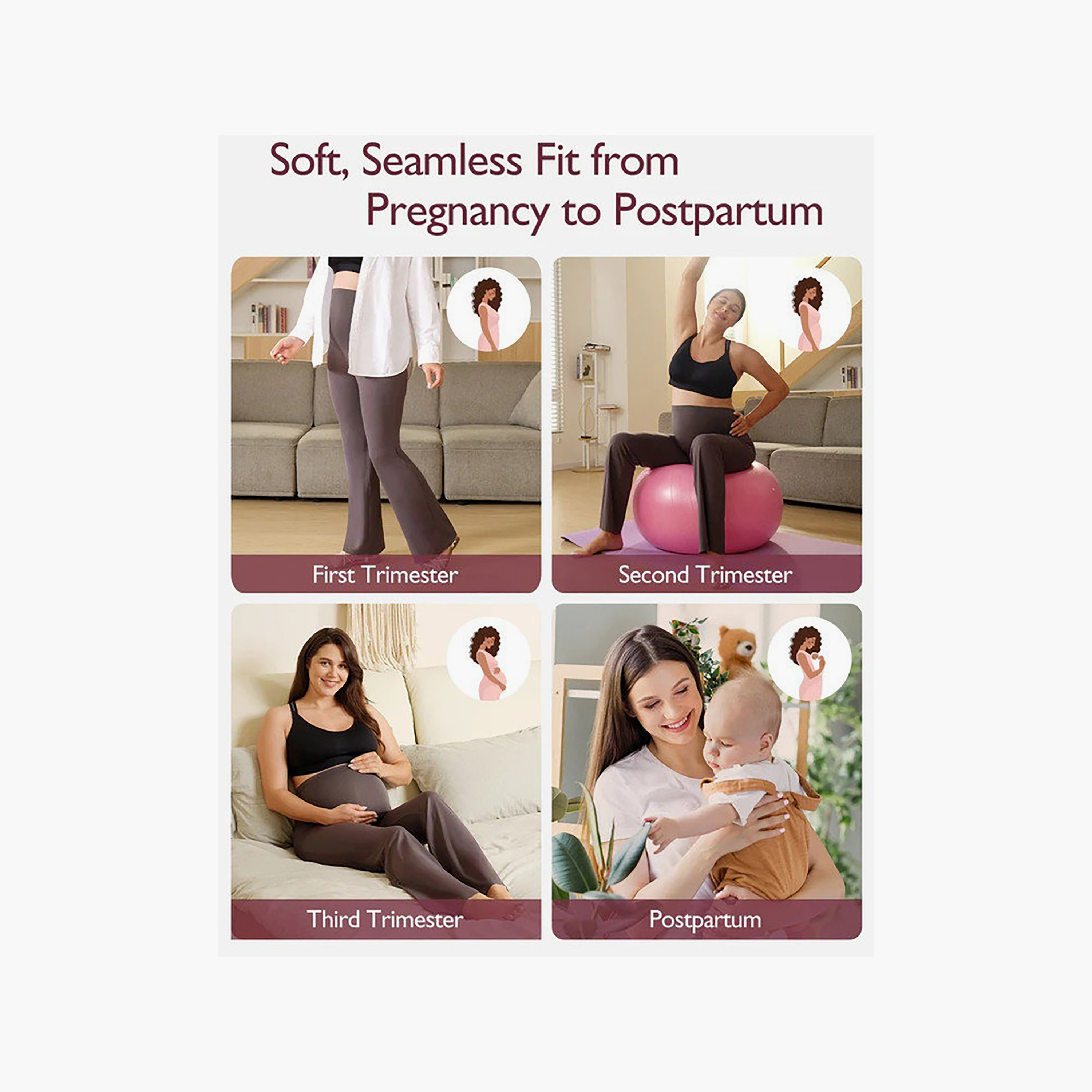 ليجنز رياضي للحوامل قابل للتمدد من موم كوزي-women-clothing-maternity-bottoms-image-9