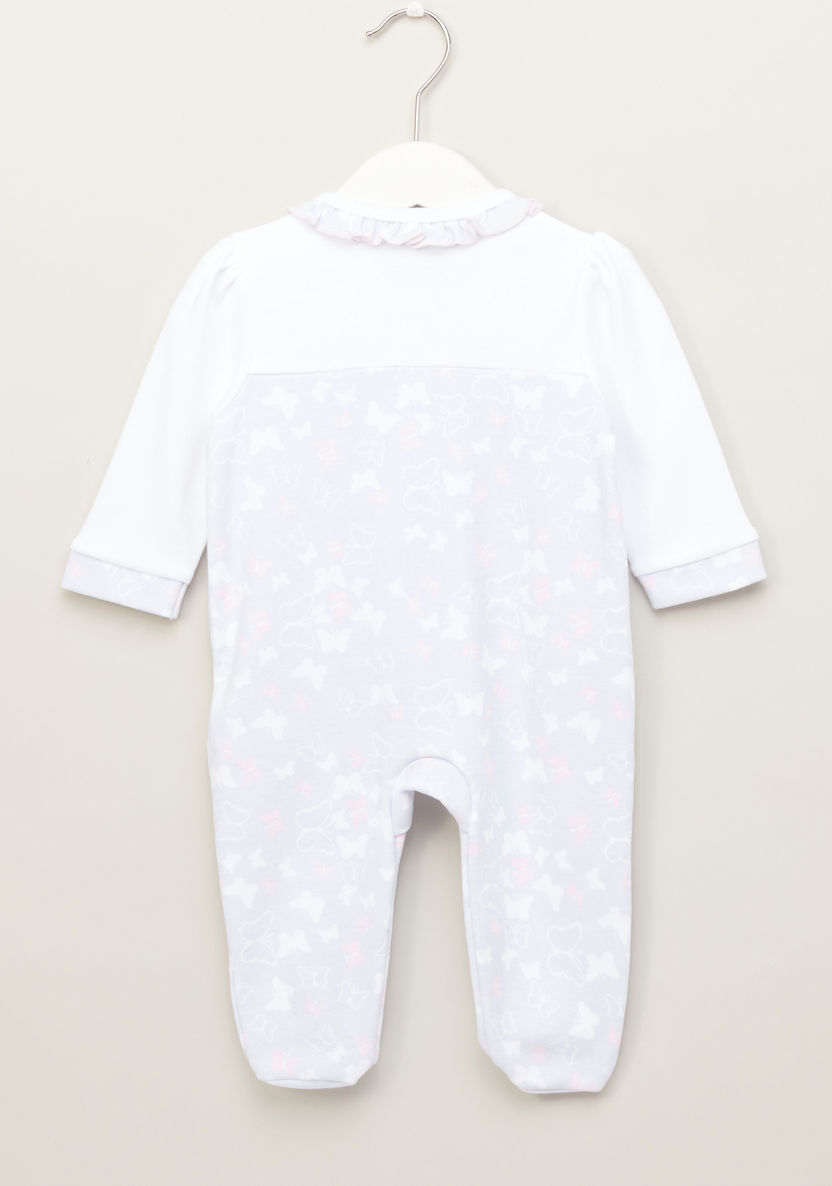 Juniors Printed Closed Feet Sleepsuit with Round Neck and Long Sleeves-Sleepsuits-image-2
