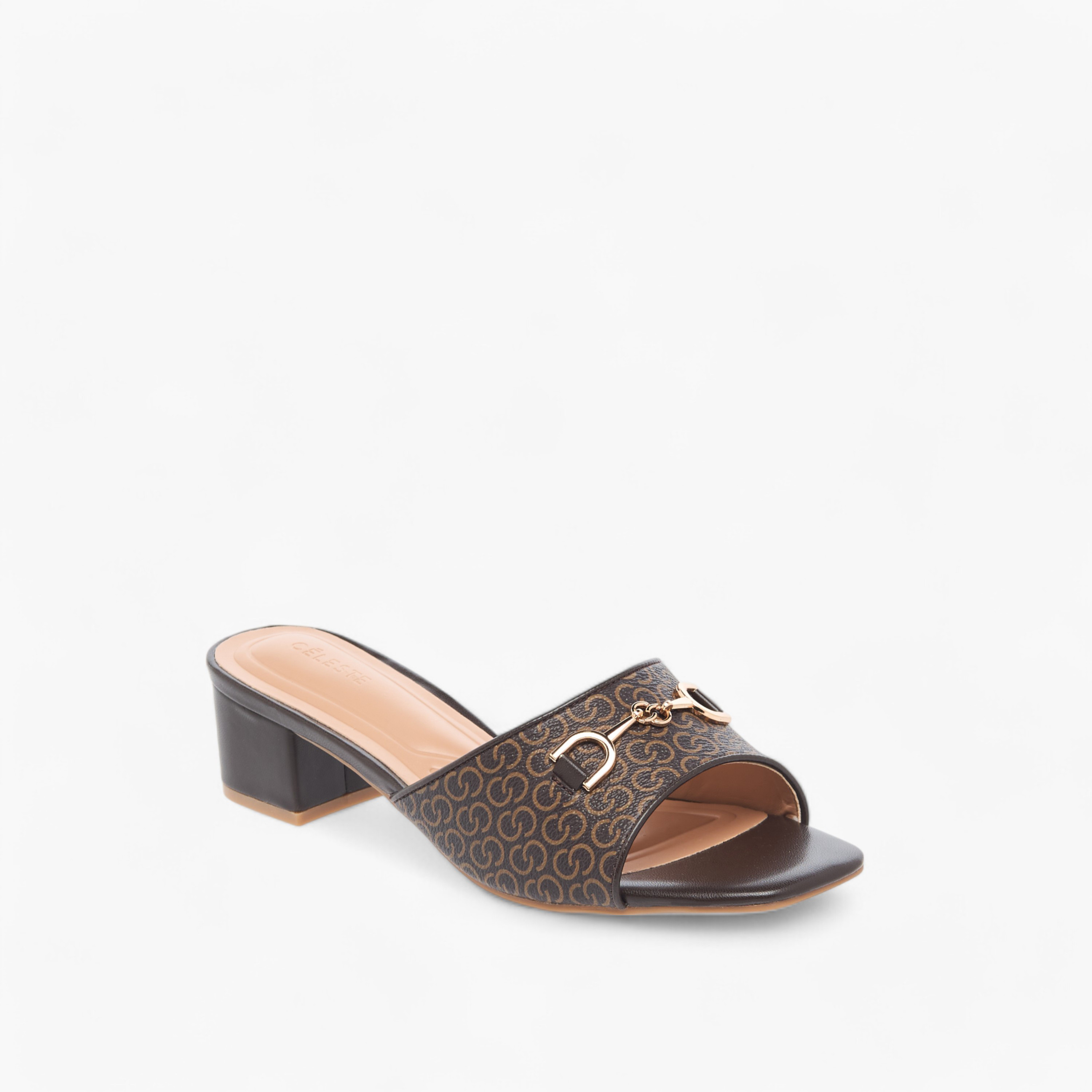 Celeste Women's Monogram Detail Slip-On Sandals with Block Heels-women-shoes-sandals-heeled-image-7